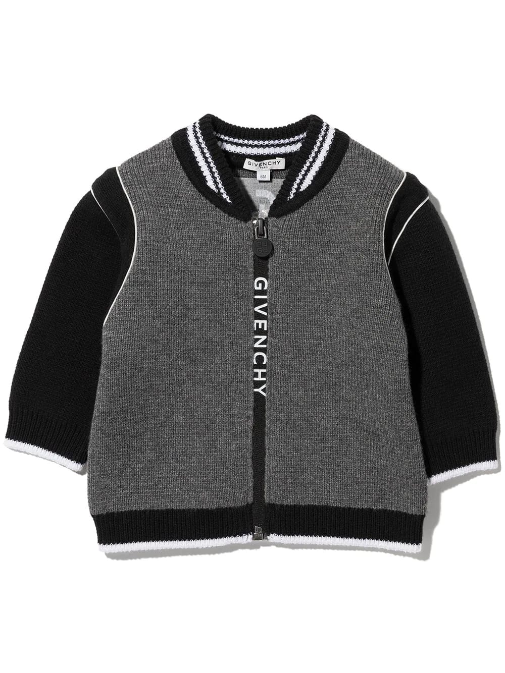 Givenchy Kids Grey And Black Cardigan With Front And Back Logo