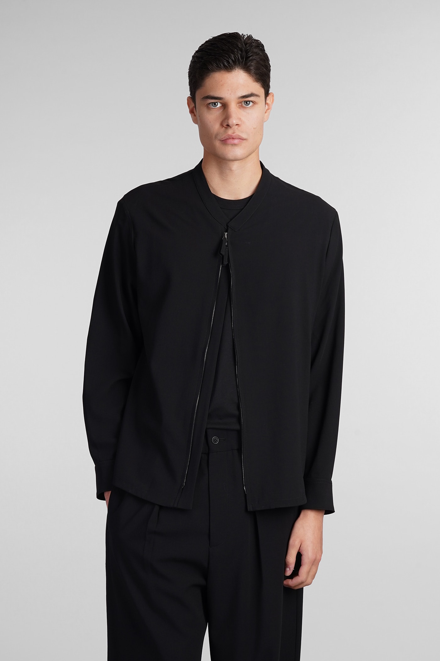 Casual Jacket In Black Wool