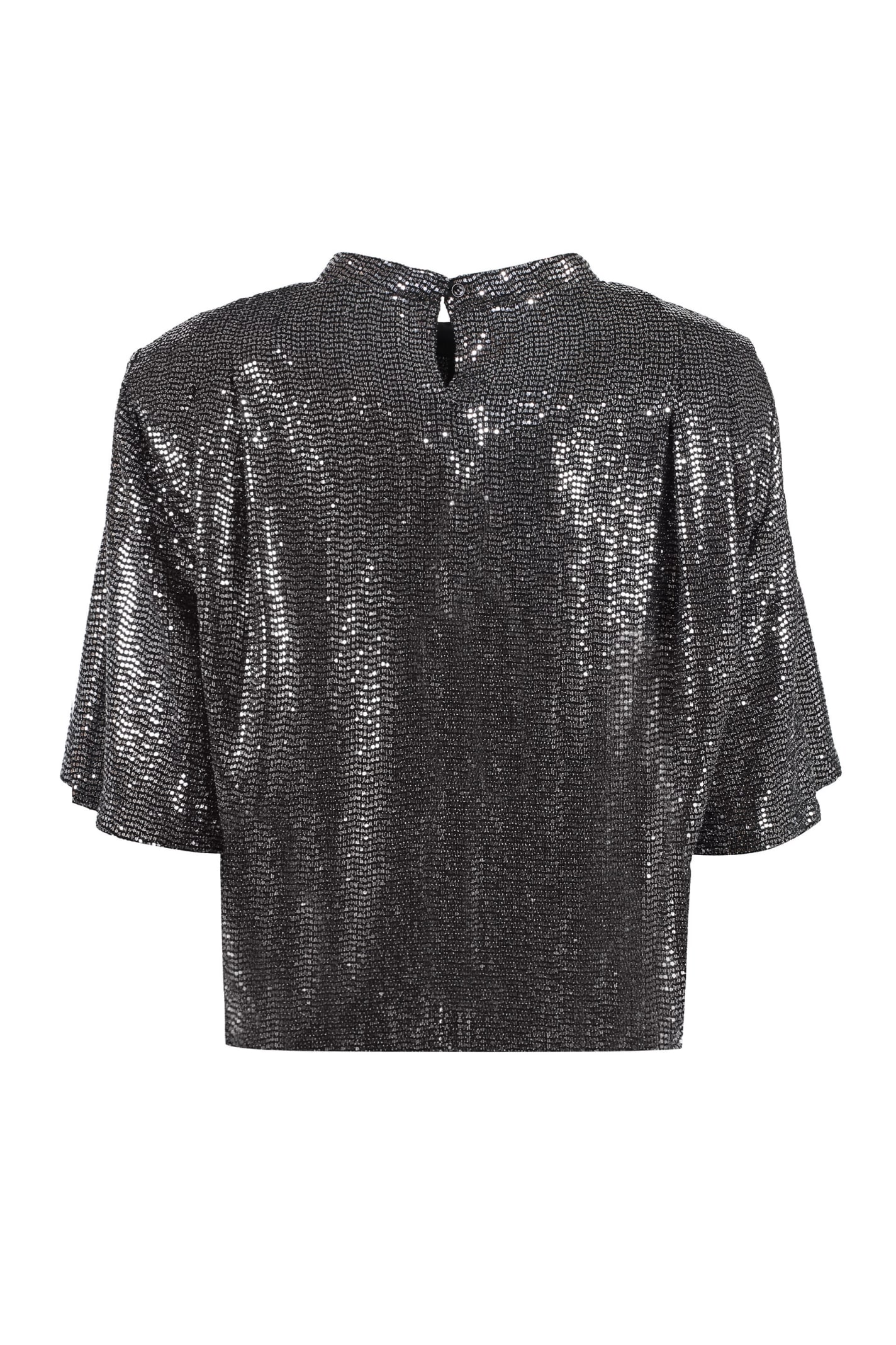 Shop Marant Etoile Delfi Sequined Blouse In Silver