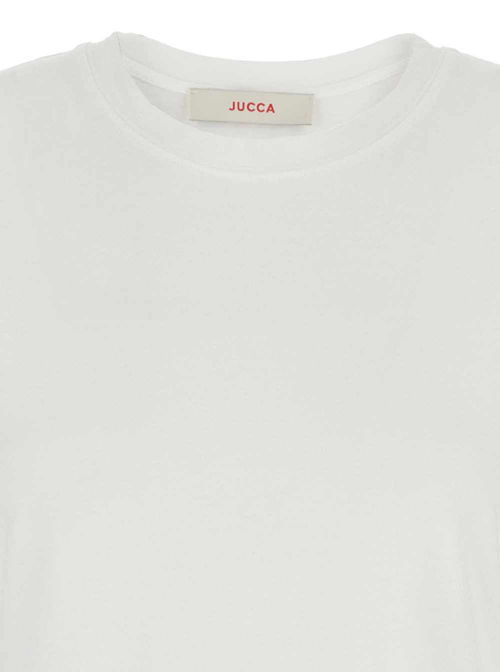 Jucca White Dress With Round Neck And Front Single Slit