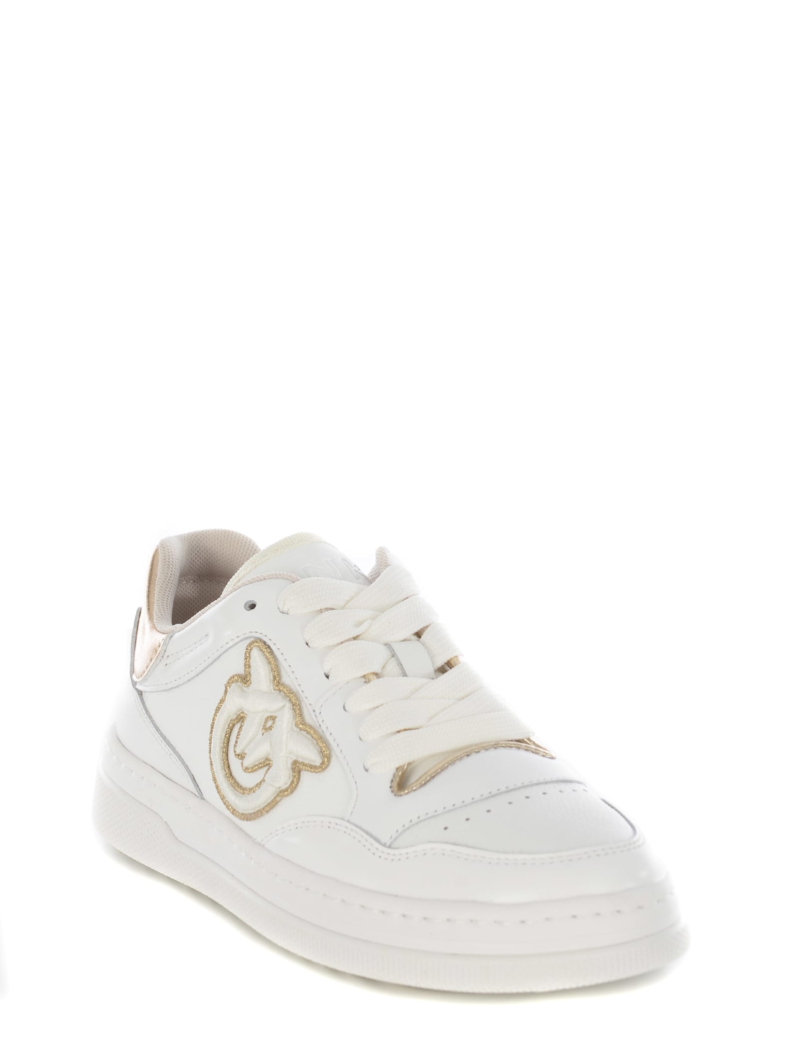 Shop Pinko Sneakers  Love Birds Made Of Leather In White