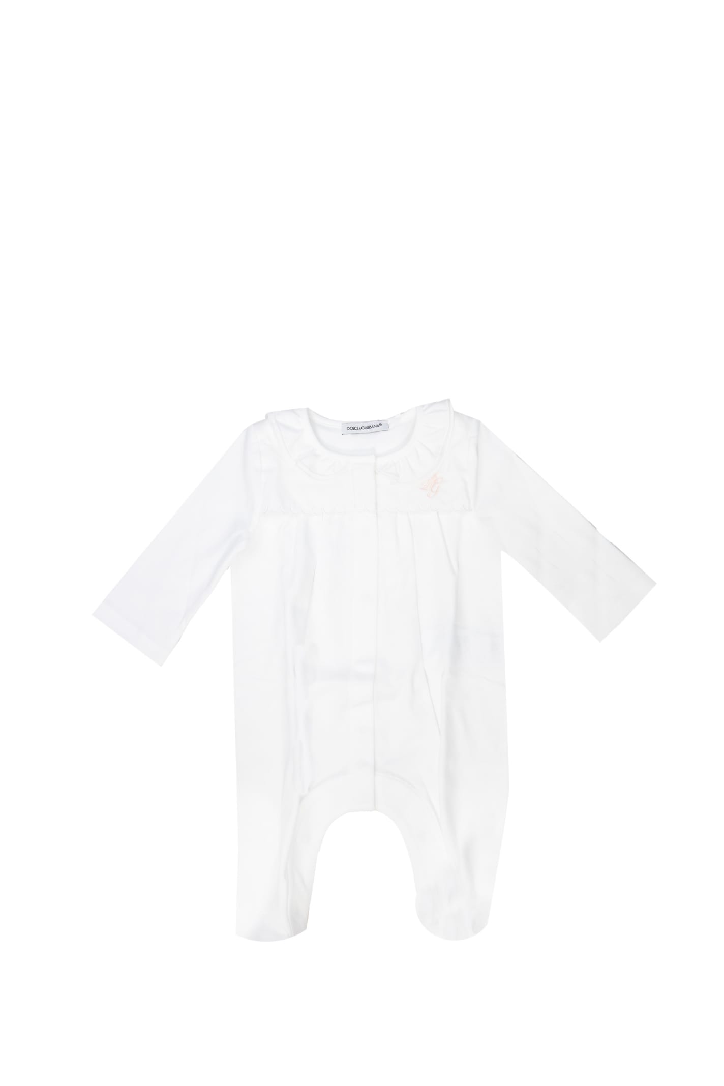 Dolce & Gabbana Babies' Cotton Romper In White