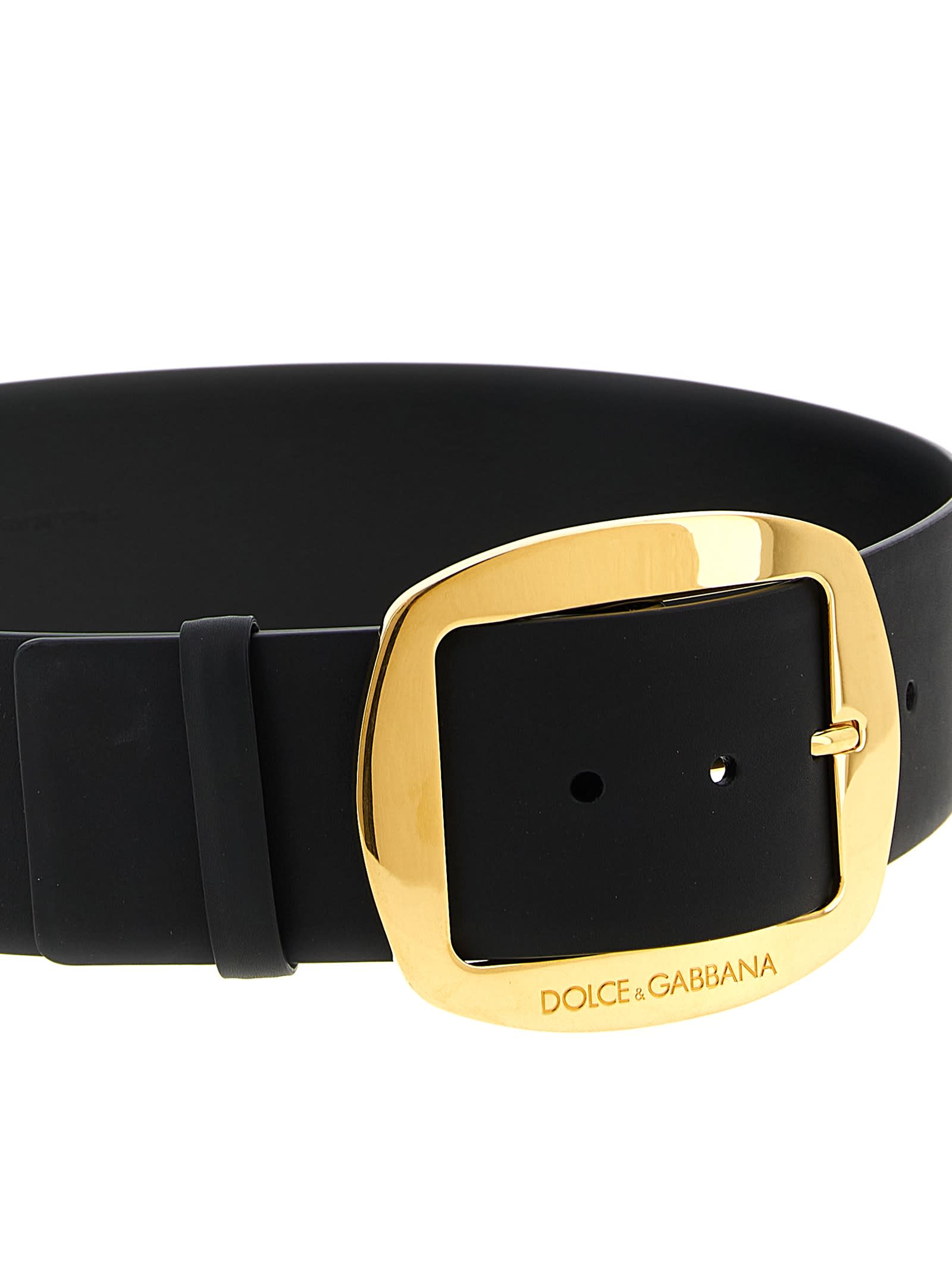 Dolce & Gabbana Maxi Buckle Belt Belts Black In Black