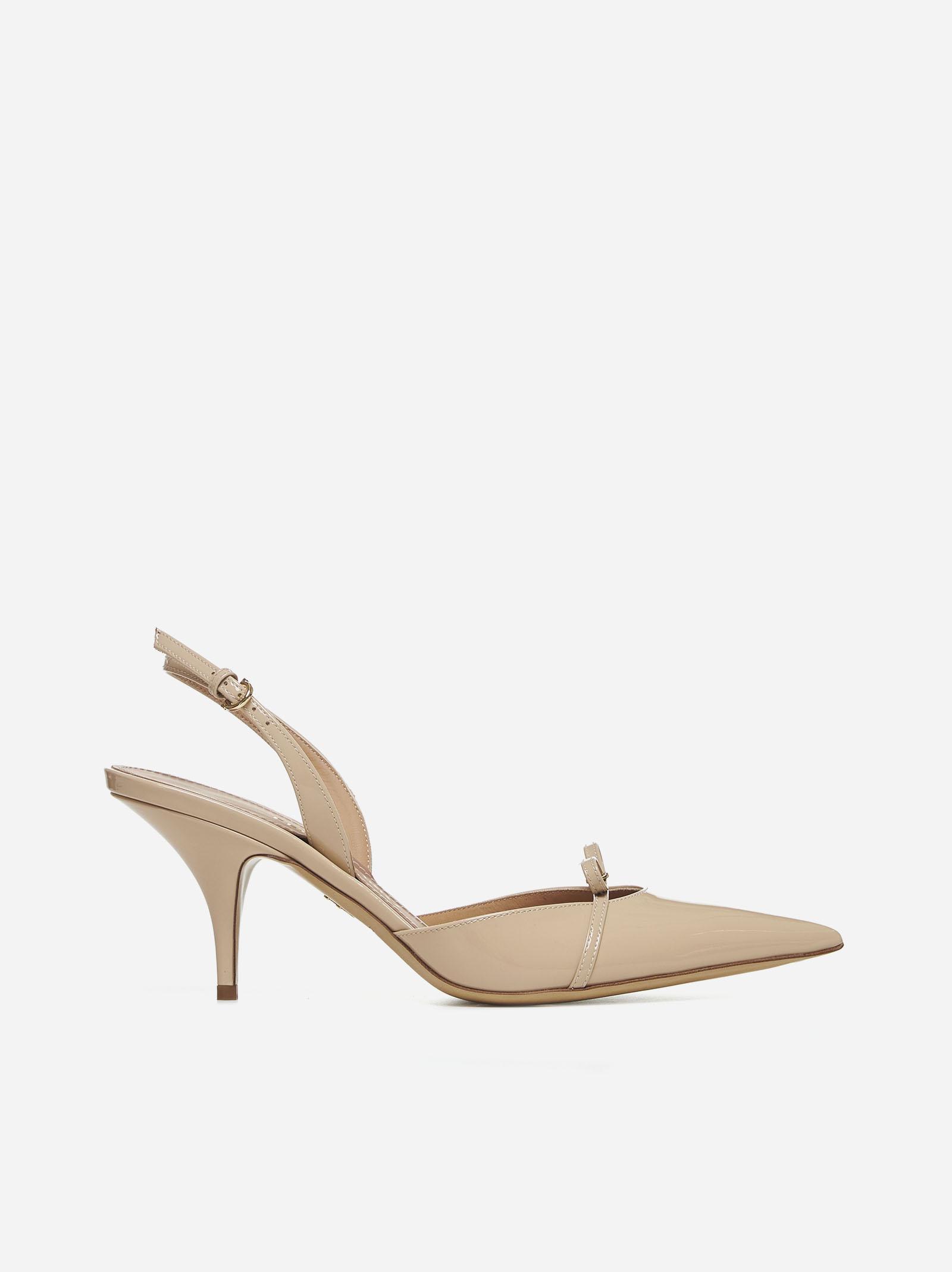 Ferragamo Gylla 70 Patent Leather Slingback Pumps In Neutral