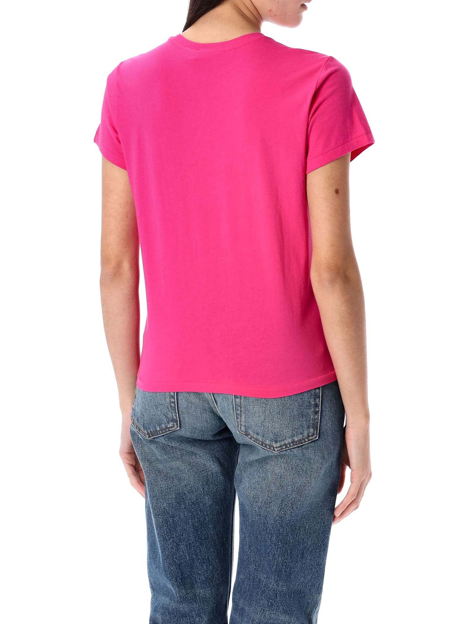 Polo Ralph Lauren Embroidered Logo Crewneck T-shirt In Pink