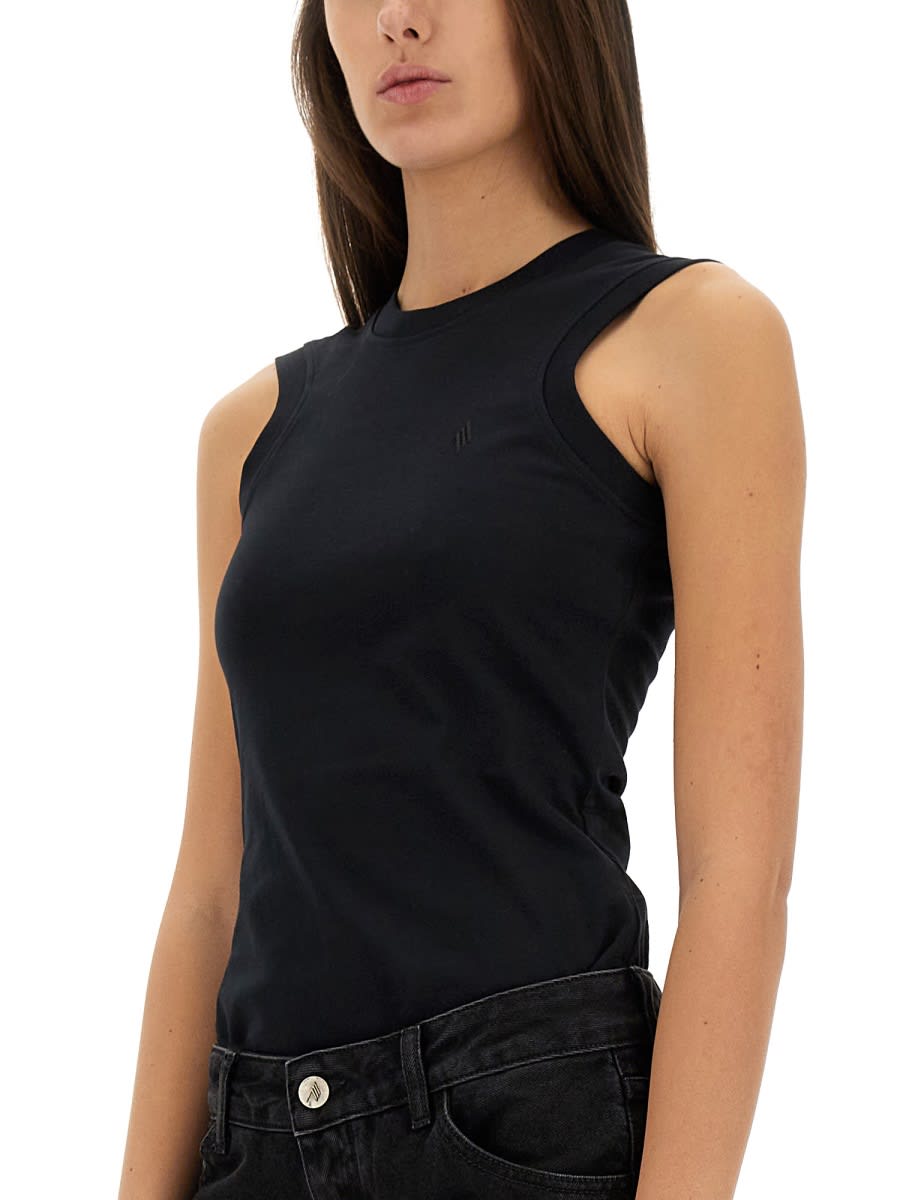 Shop Attico Tank Top Reese In Black