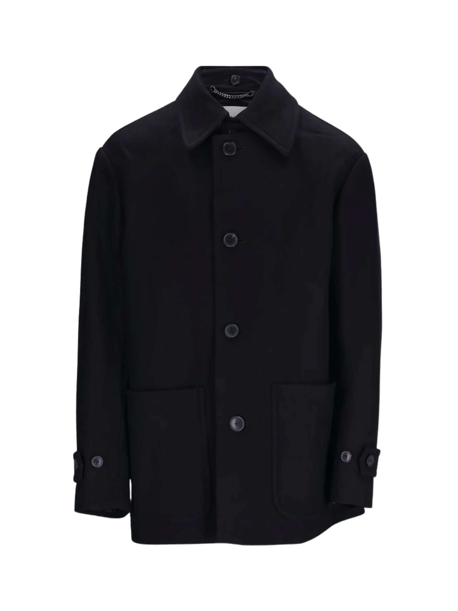 Dries Van Noten Single-breasted Rivne Short Coat In Black