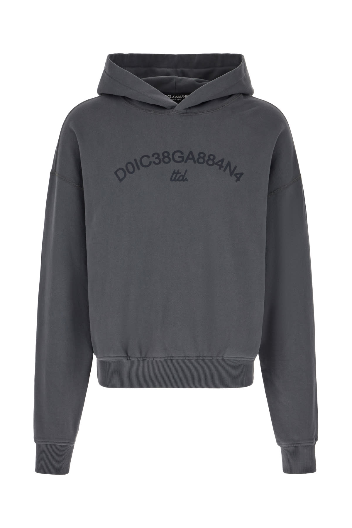 Shop Dolce & Gabbana Charcoal Cotton Oversize Sweatshirt In Grigio Piombo