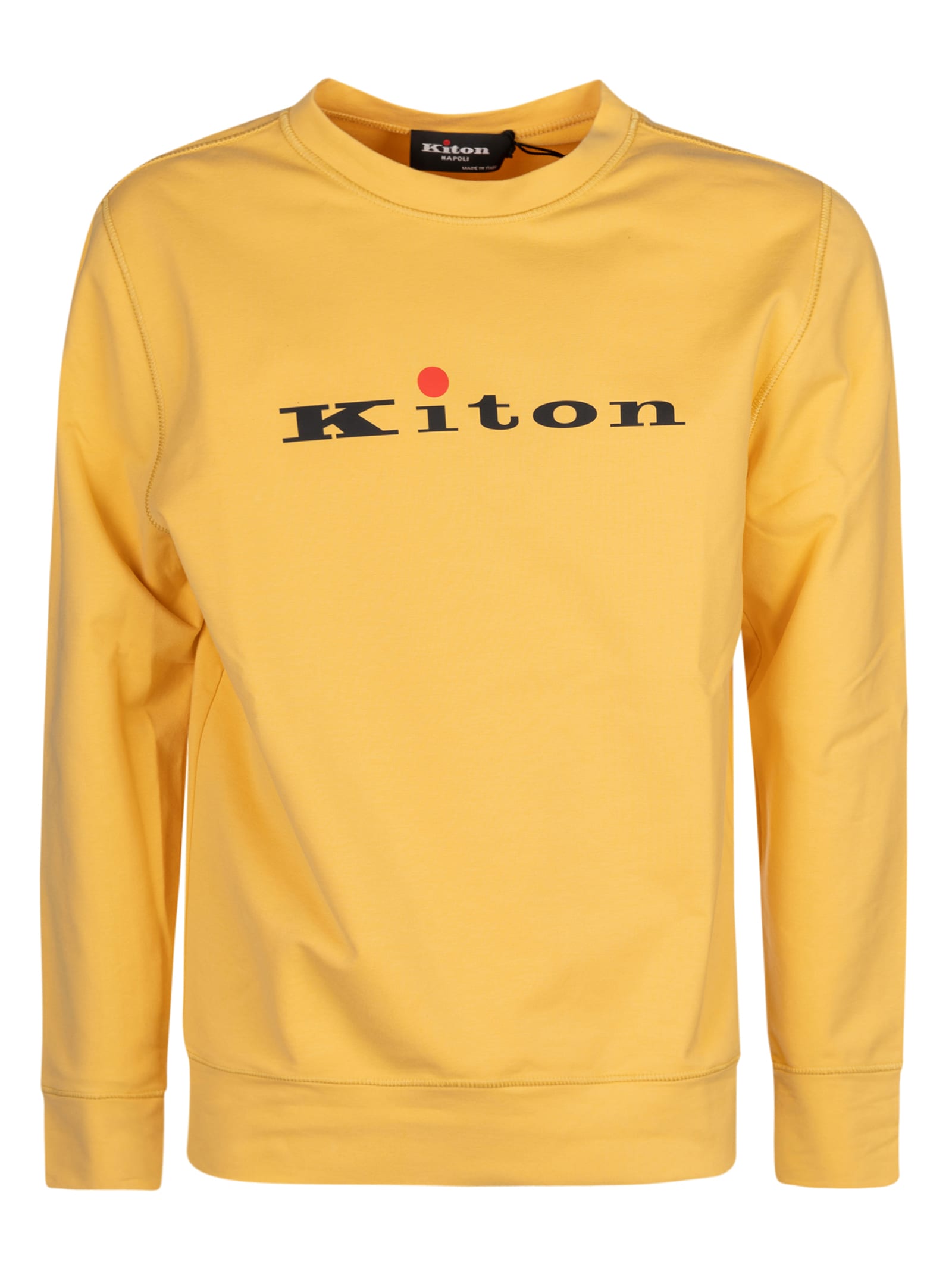 Kiton Logo Sweatshirt In Giallo
