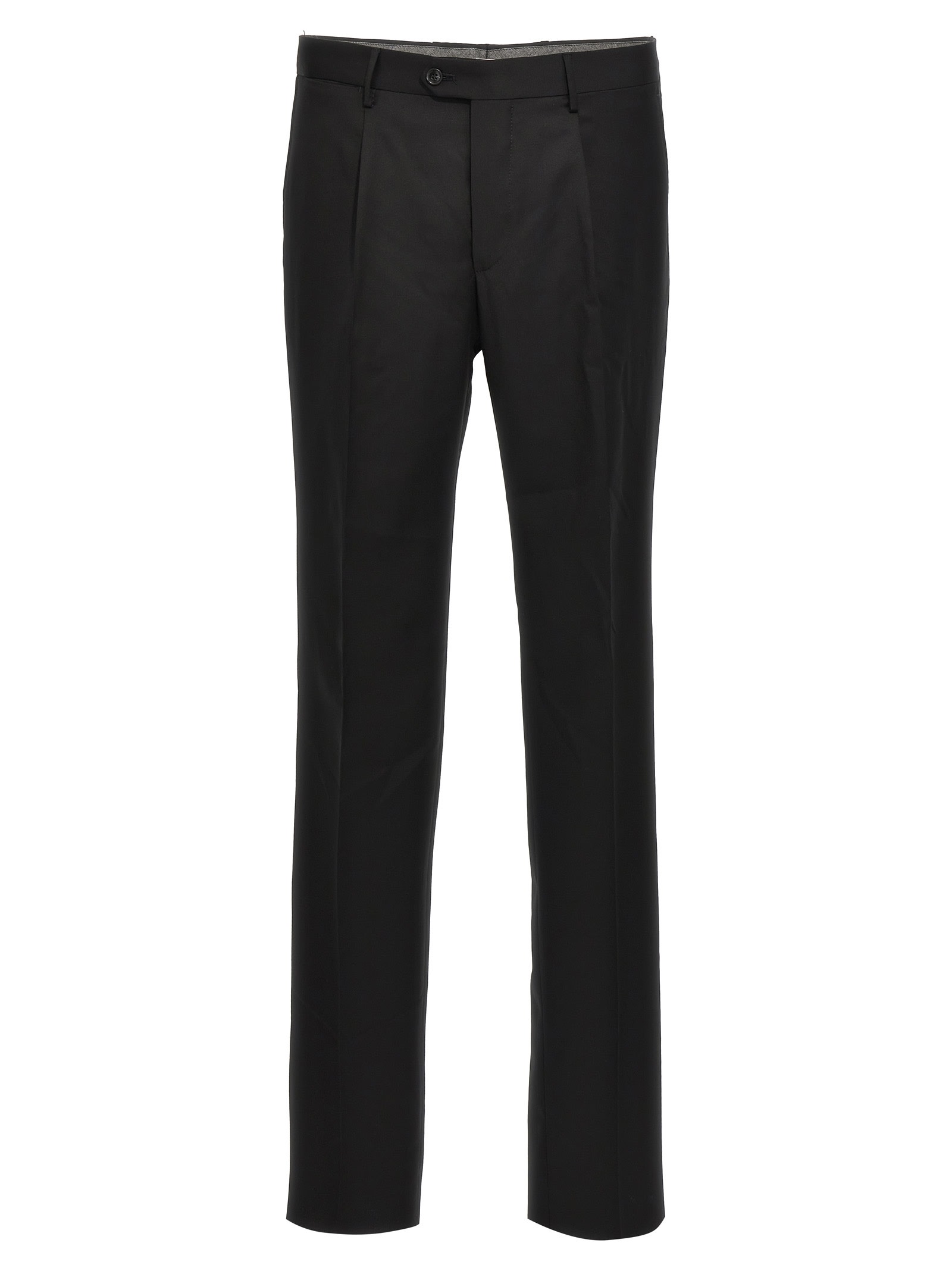 Tagliatore Button Long-sleeved Suit Coat And Trousers Set In Black