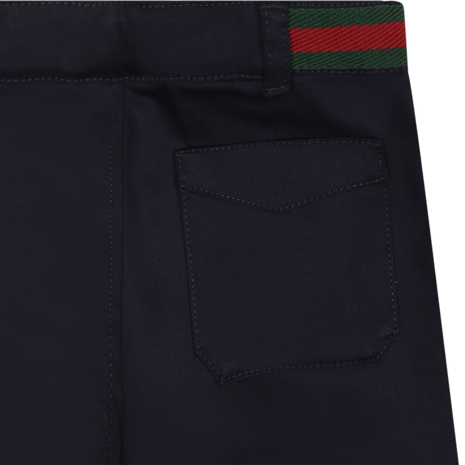 Shop Gucci Blue Trousers For Baby Boy With Web Detail