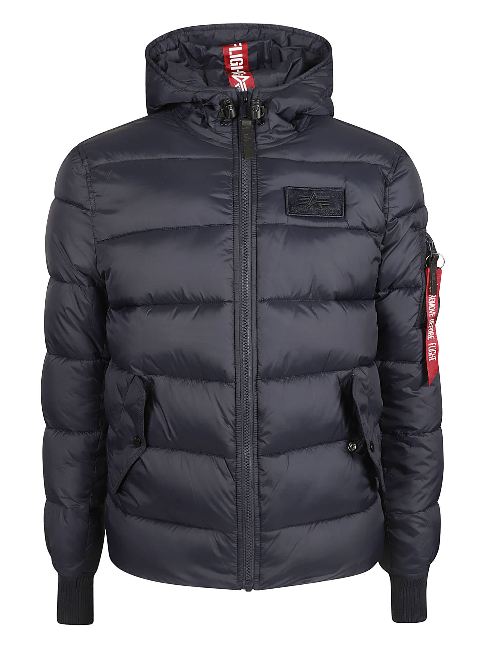 Alpha Industries Hooded Alpha Padded Jacket In Blue