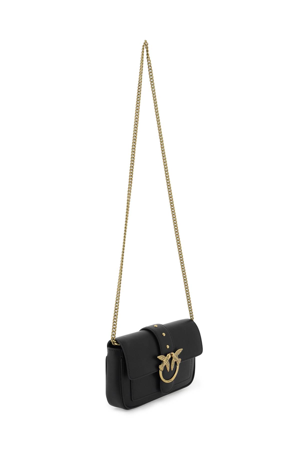 Shop Pinko Love Pocket Simply Crossbody Bag In Nero-antique Gold (black)