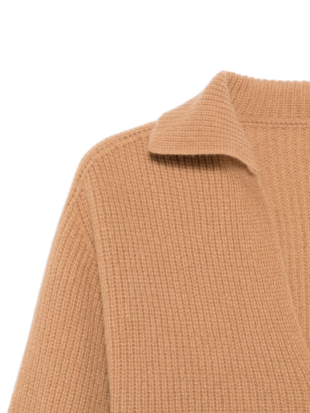 Alysi Wool Polo Sweater In Brown