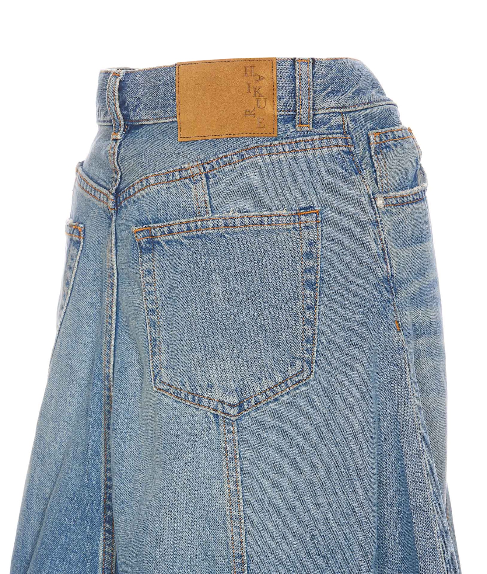 Shop Haikure Serenity Ionic Denim Skirt In Blue