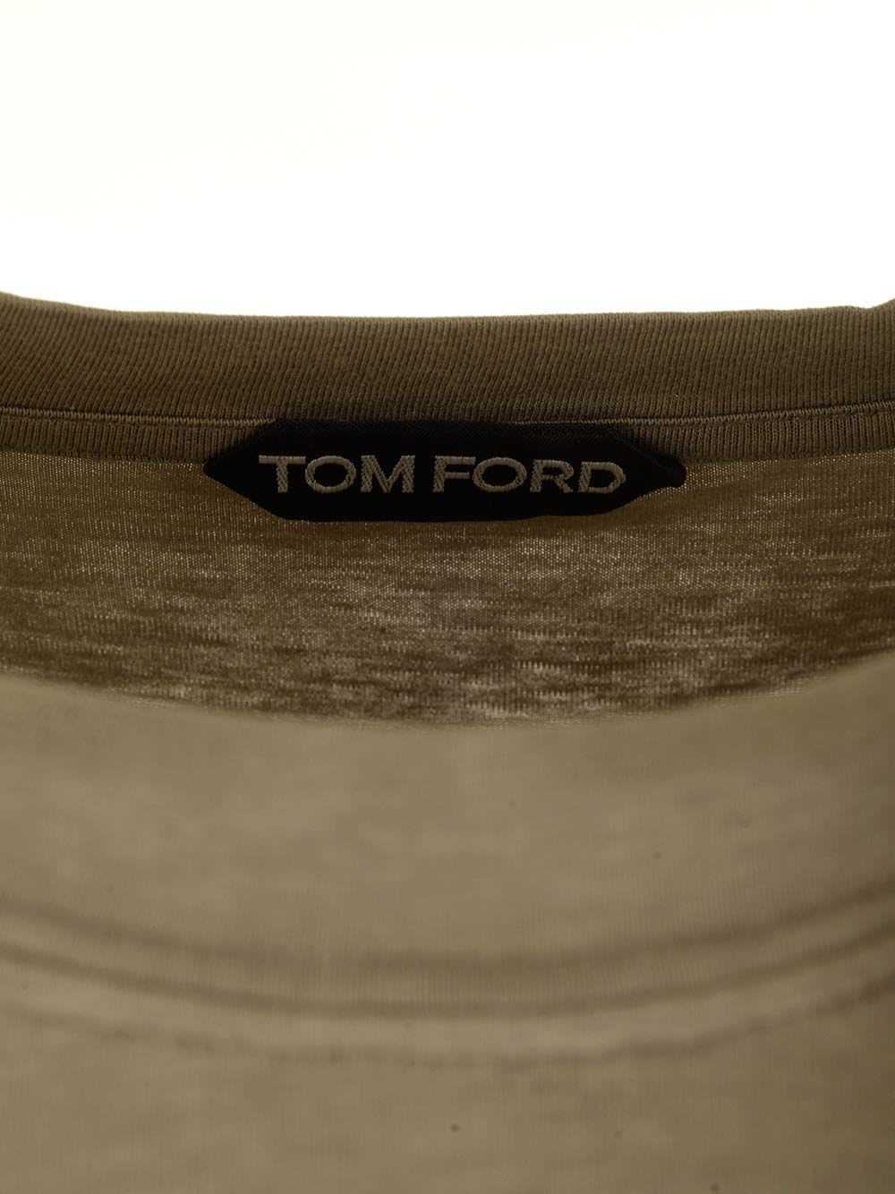 Shop Tom Ford Crew Neck T-shirt In Green