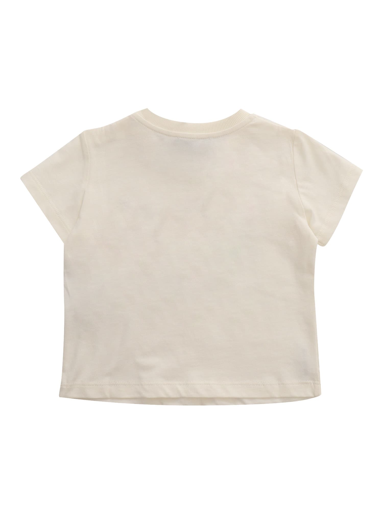 Shop Moschino Cream Colored T-shirt With Pattern In Panna