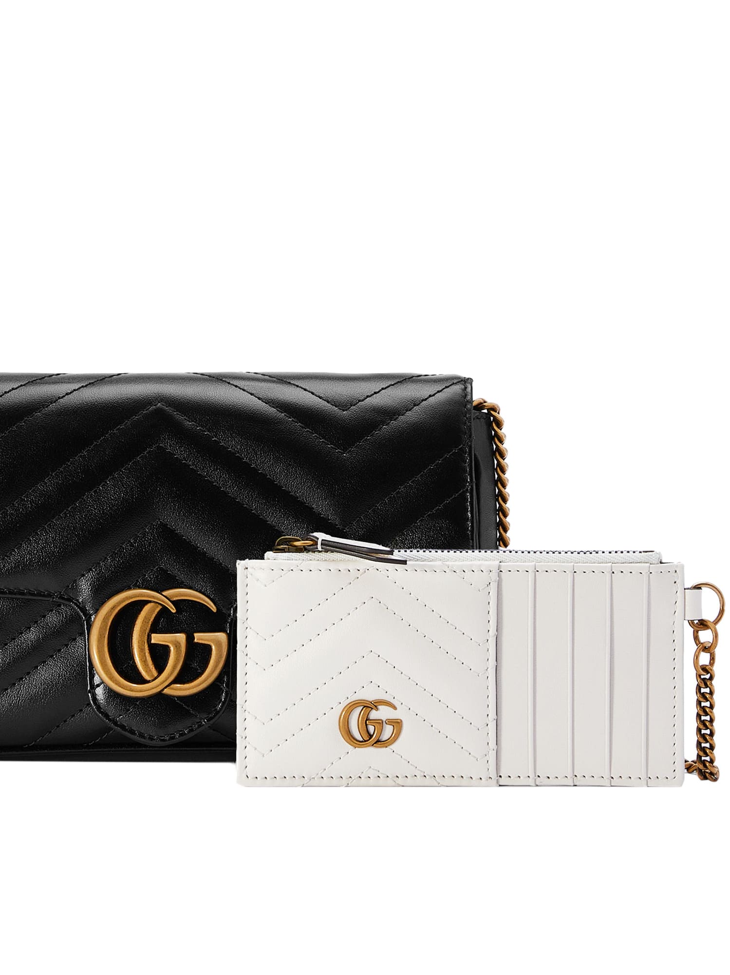 Gucci Gg Marmont Leather Mini Bag And Card Case Set In Multi