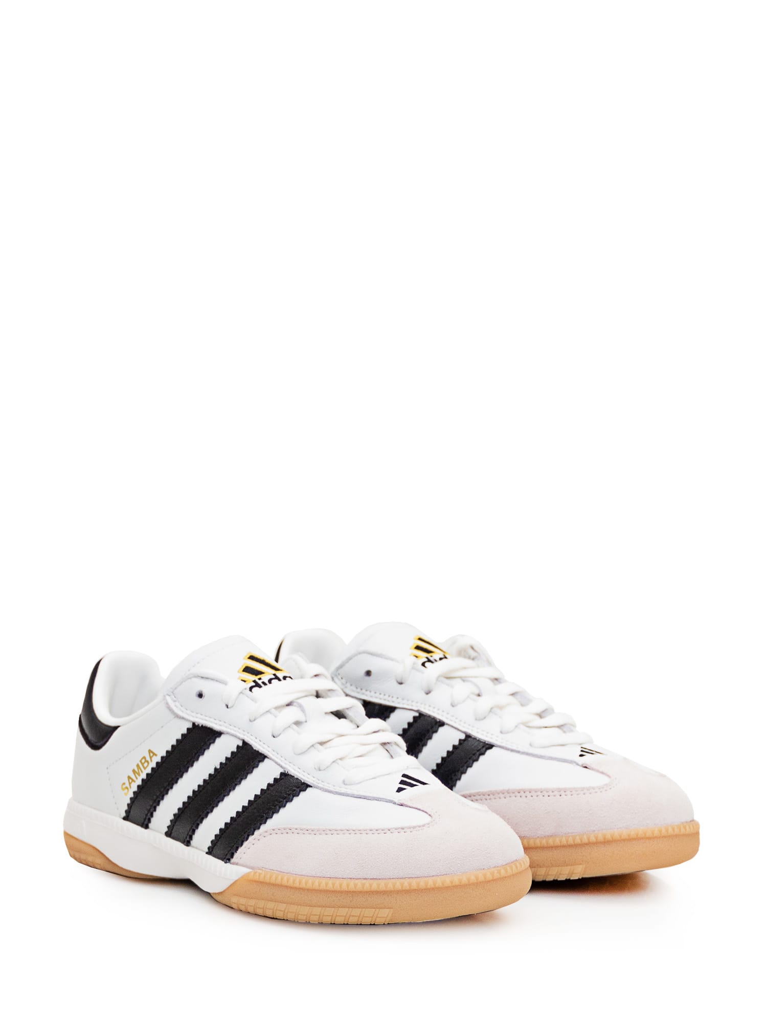Adidas Originals Samba Mn Leather Low-top Sneakers In Ftwwht/cblack/gum3