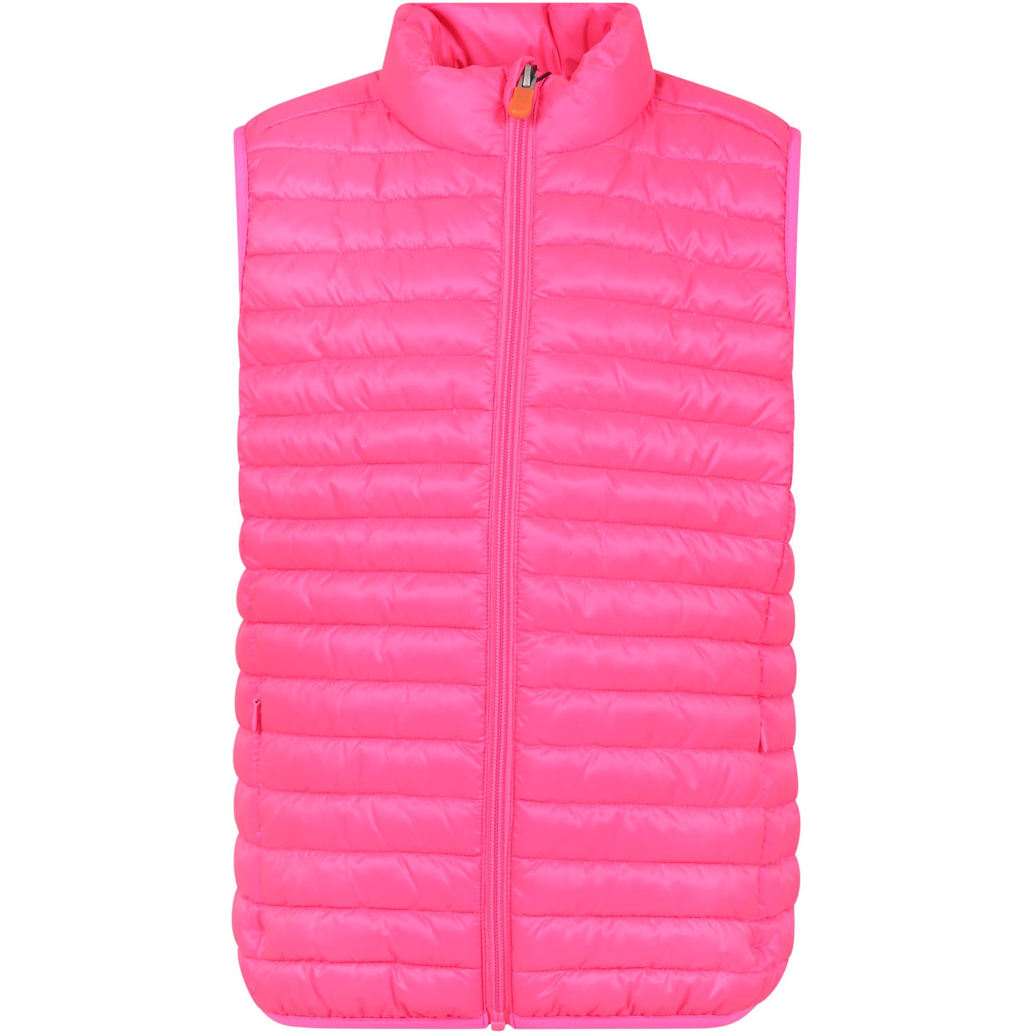 Save The Duck Kids' Pink Ozam Vest For Girl With Logo