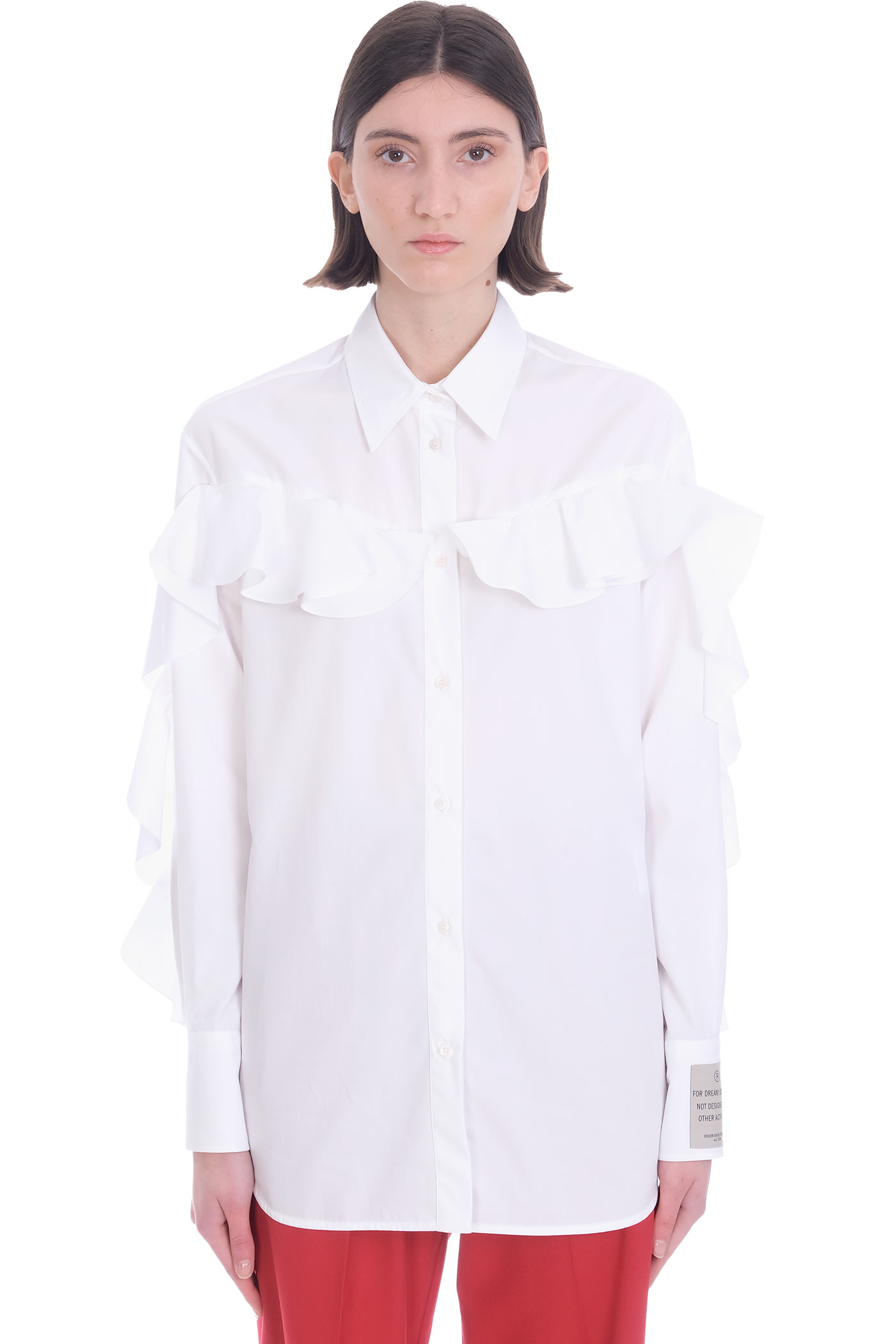 Golden Goose Beata Shirt In White Cotton