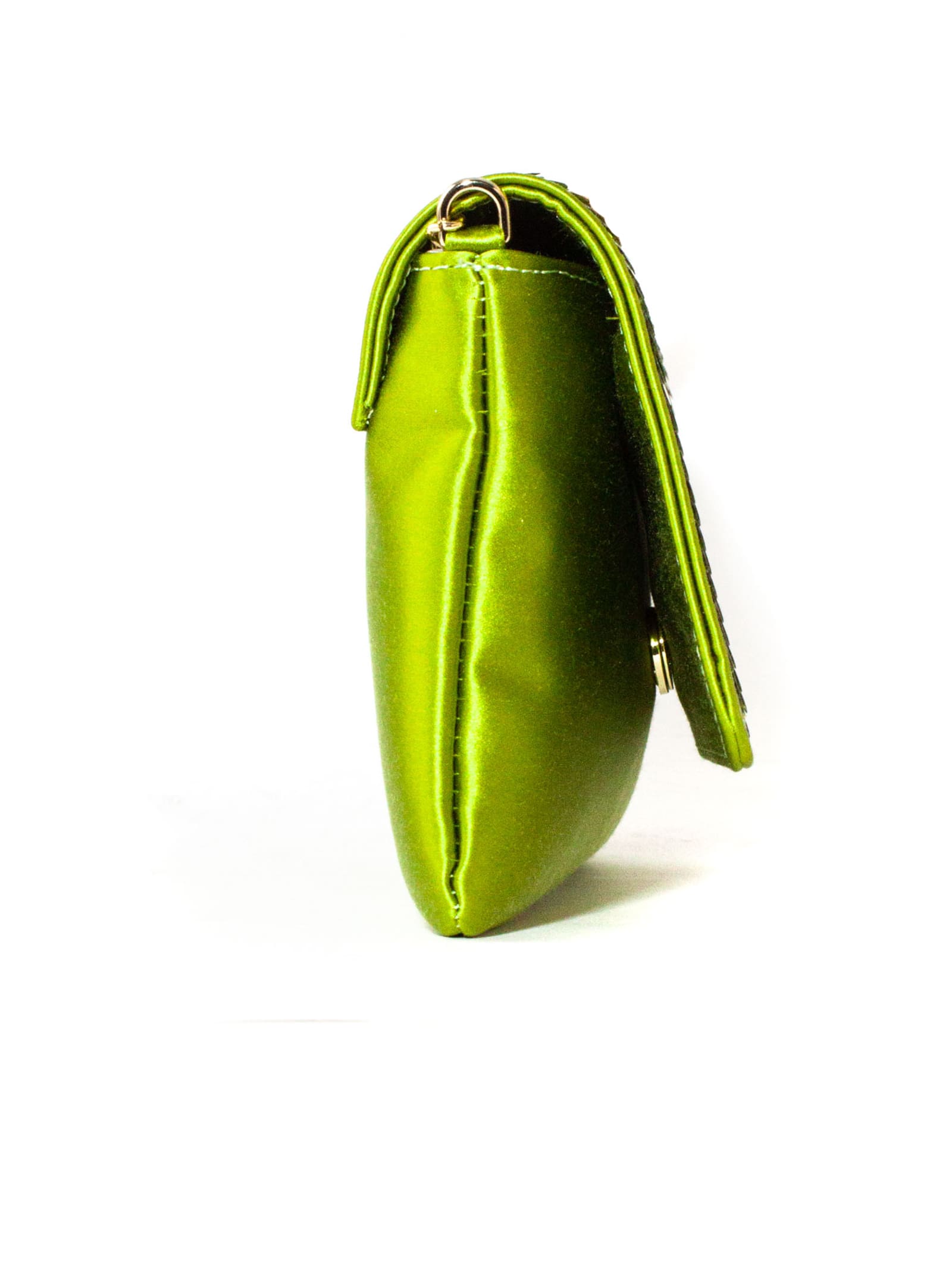 Shop Roberto Festa Green Satin And Sequin Montecarlo Shoulder Bag