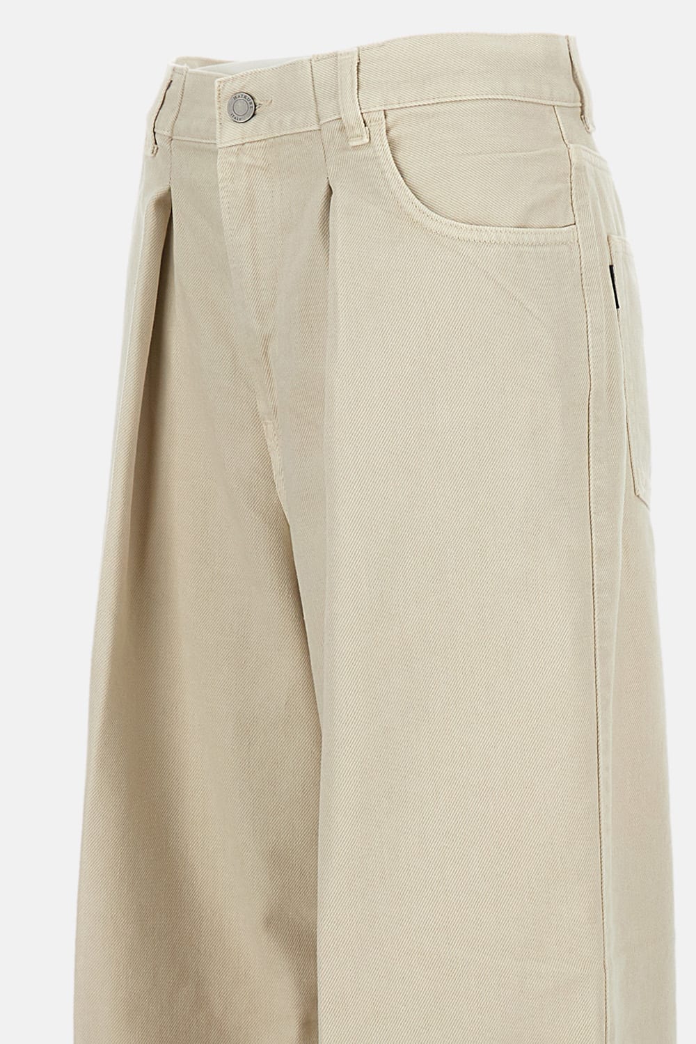 Haikure Pleated Wide-leg Jeans In Neutral