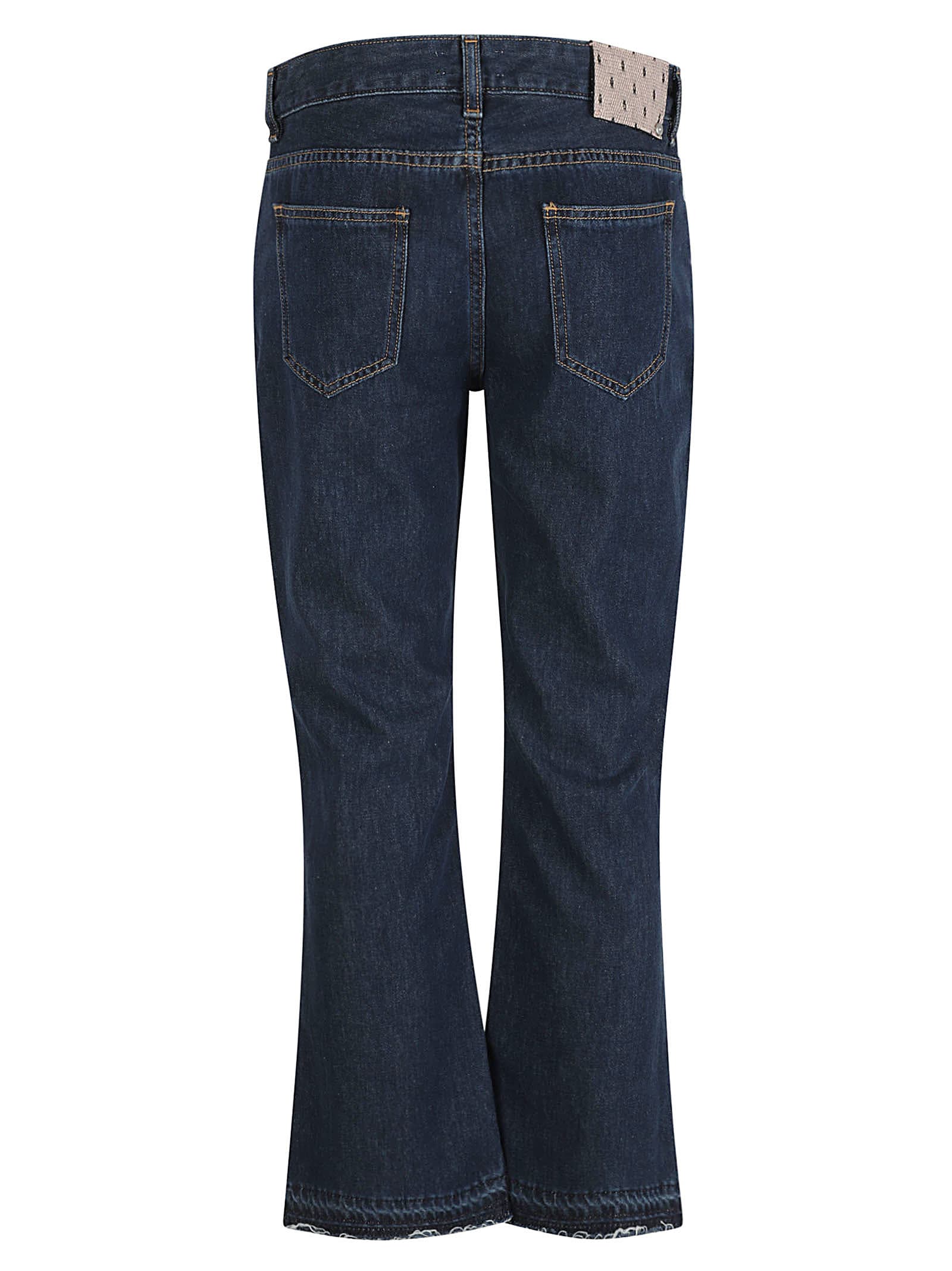 Shop Red Valentino Fitted Buttoned Jeans In Medium Blue