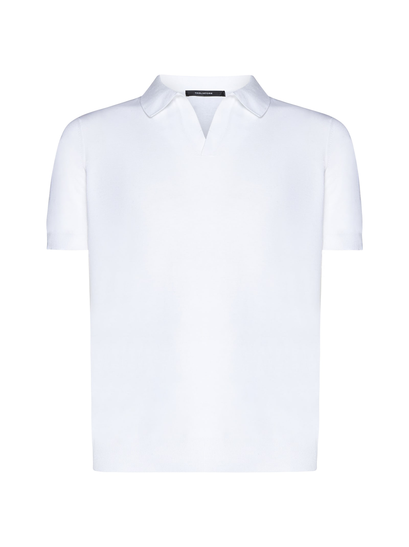 Shop Tagliatore Polo Shirt In Bianco
