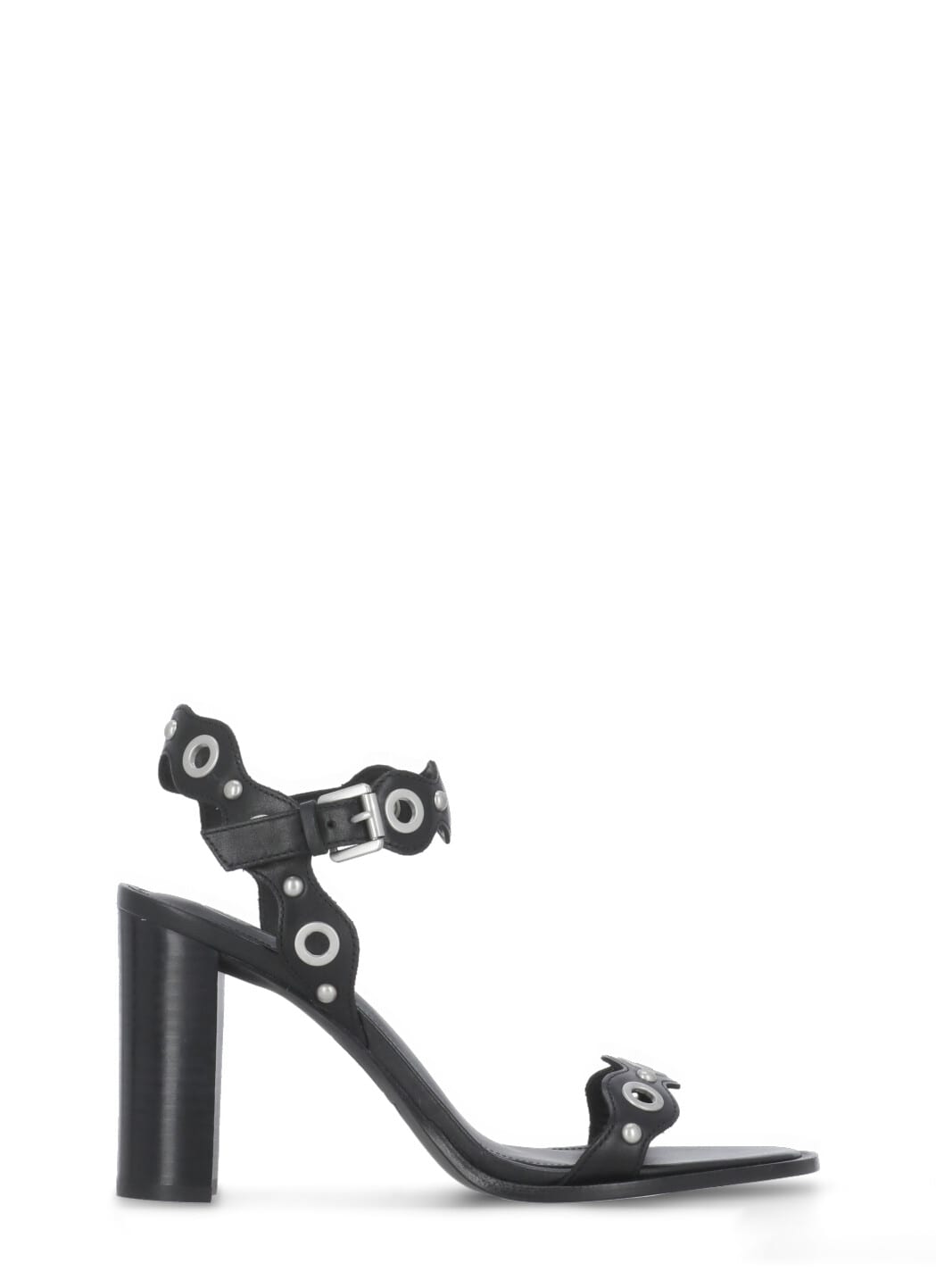 Ash 100mm Eyelet-embellished Heeled Sandals In Black