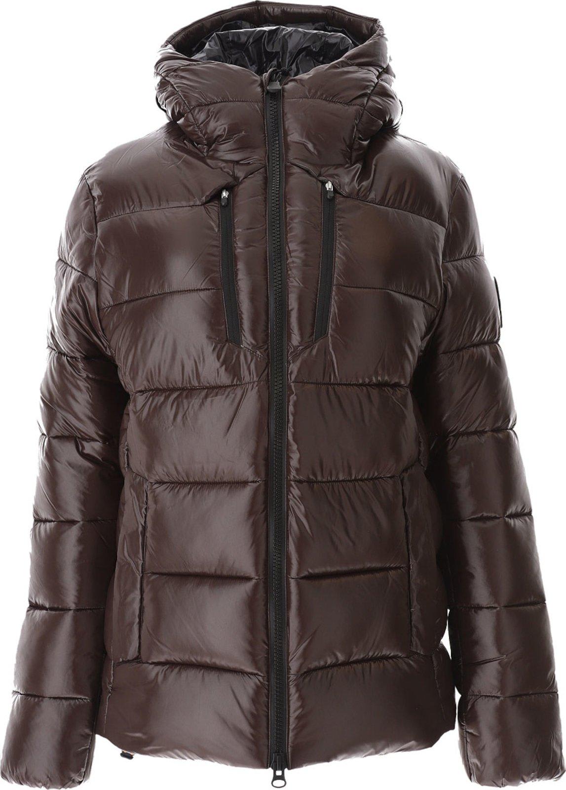 Shop Save The Duck Hooded Puffer Jacket In Brown/black