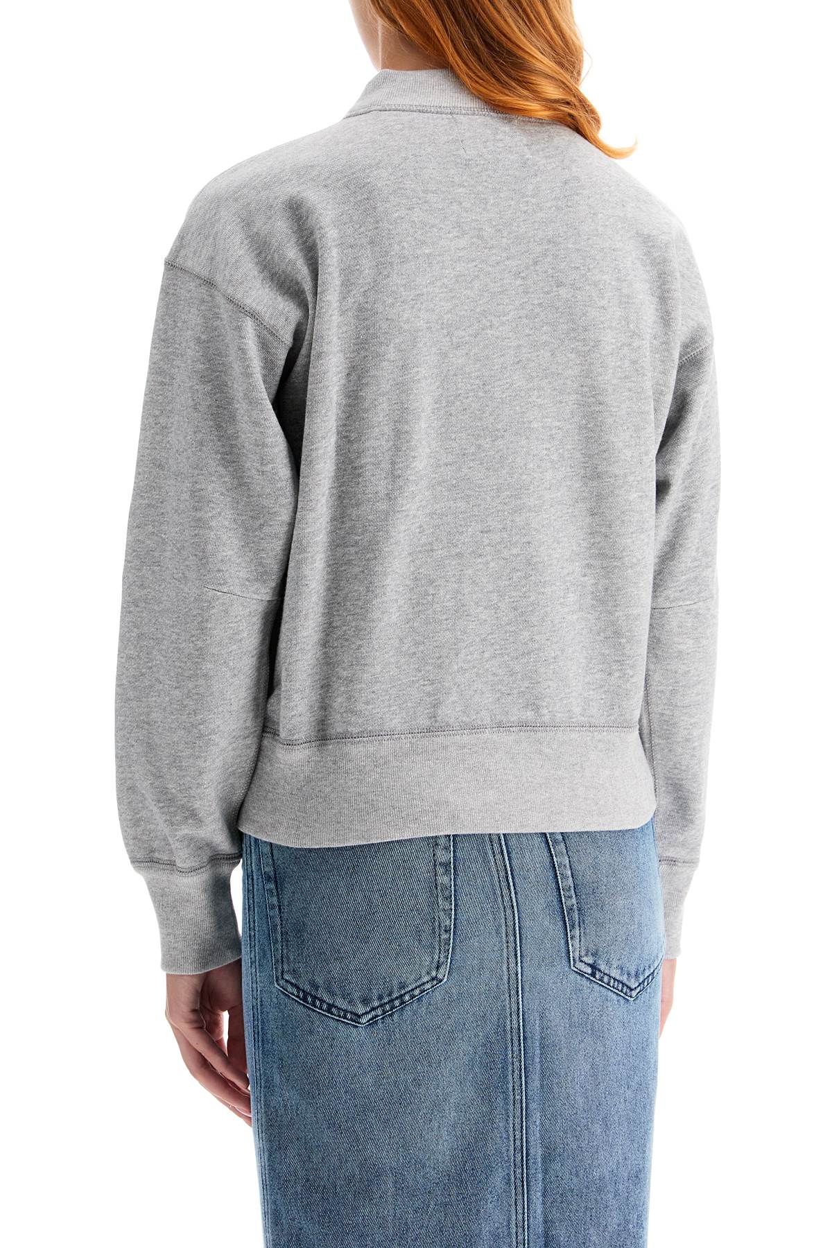 Shop Marant Etoile Moby Sweatshirt With Flocked Logo In Grey/white (grey)