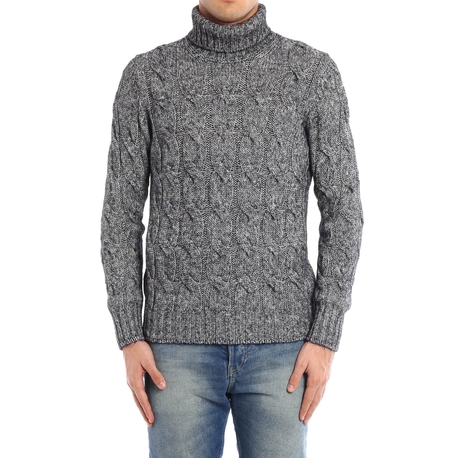 Shop Saint Laurent Turtleneck Sweater In Silver