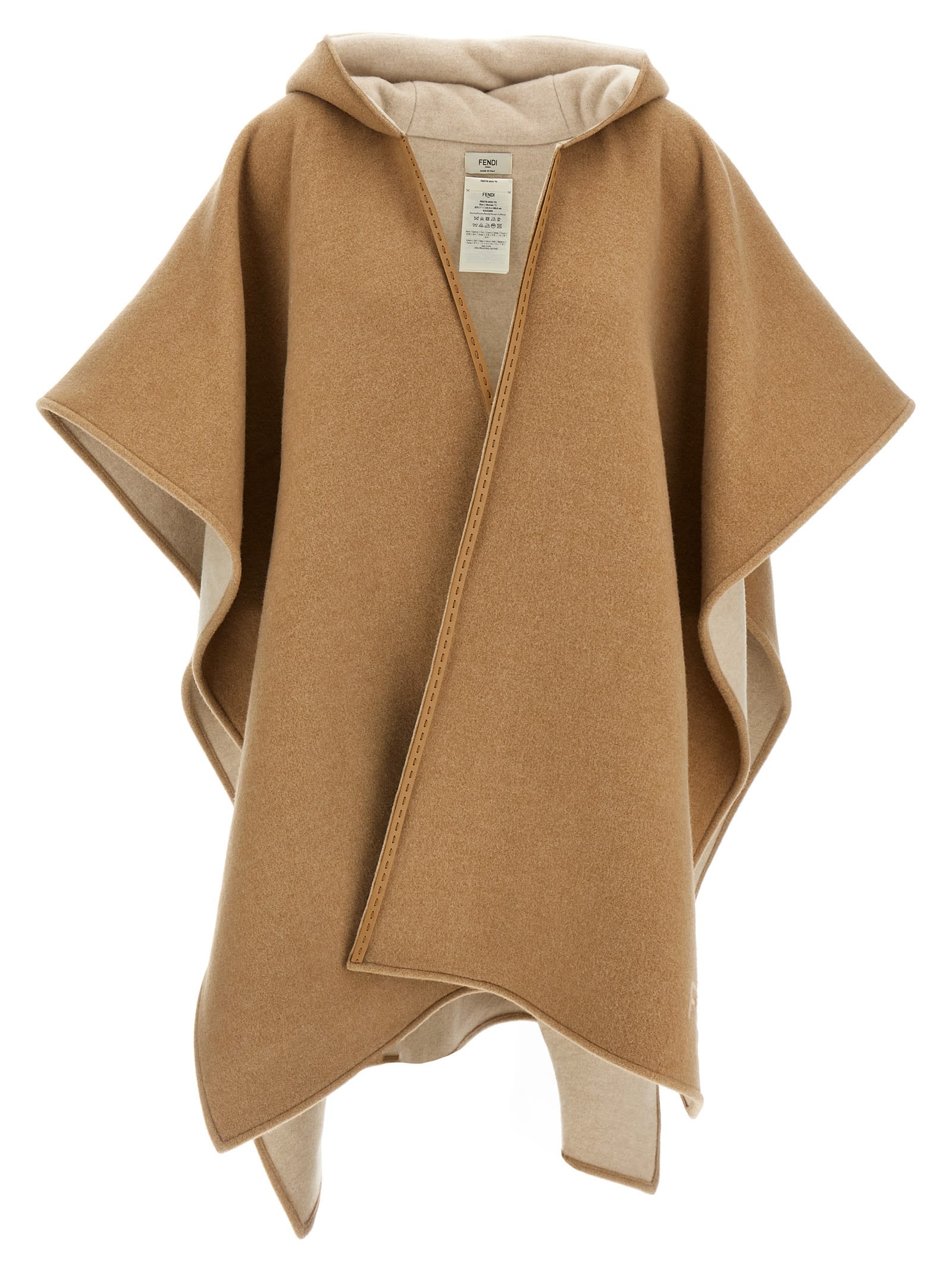 Shop Fendi Roma Poncho In Beige