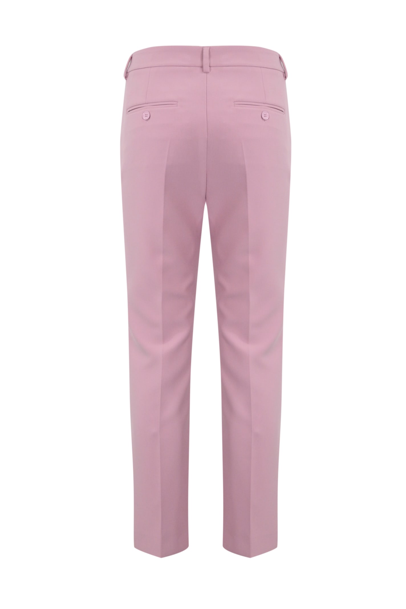 Weekend Max Mara Rana Trousers In Double Viscose Canvas In Rose Berry