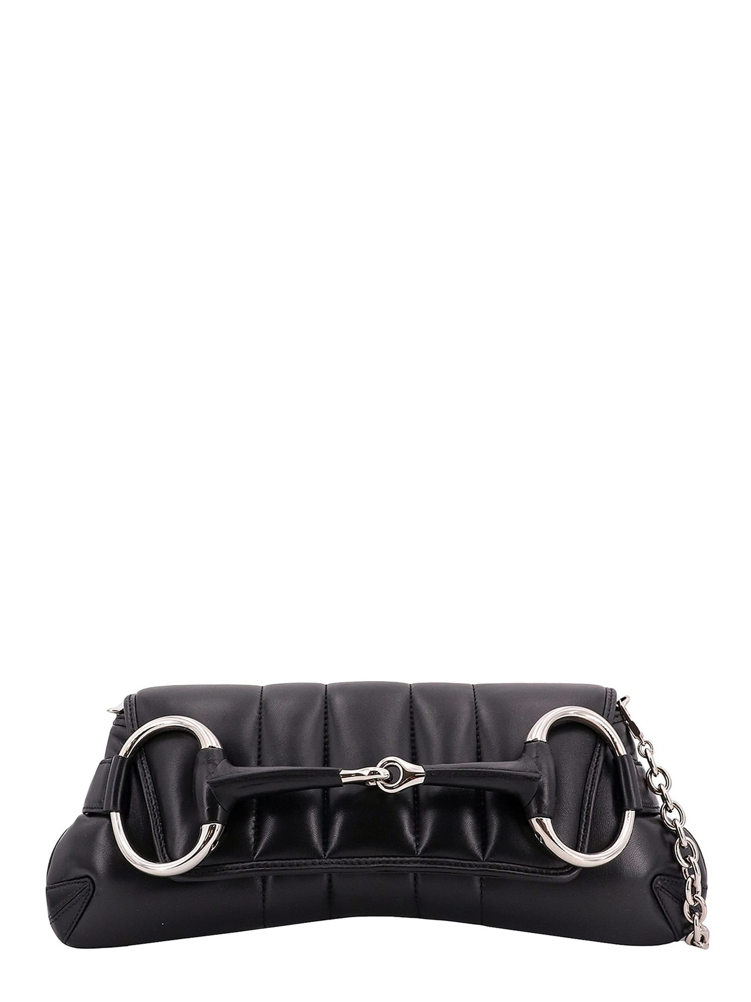 Gucci Horsebit Chain Shoulder Bag In Black