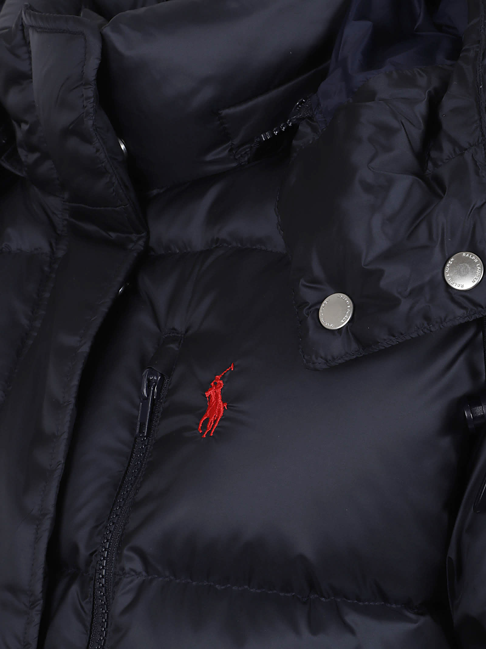 Polo Ralph Lauren Water-repellent Quilted Down Jacket With Detachable Hood Clothing In Blue
