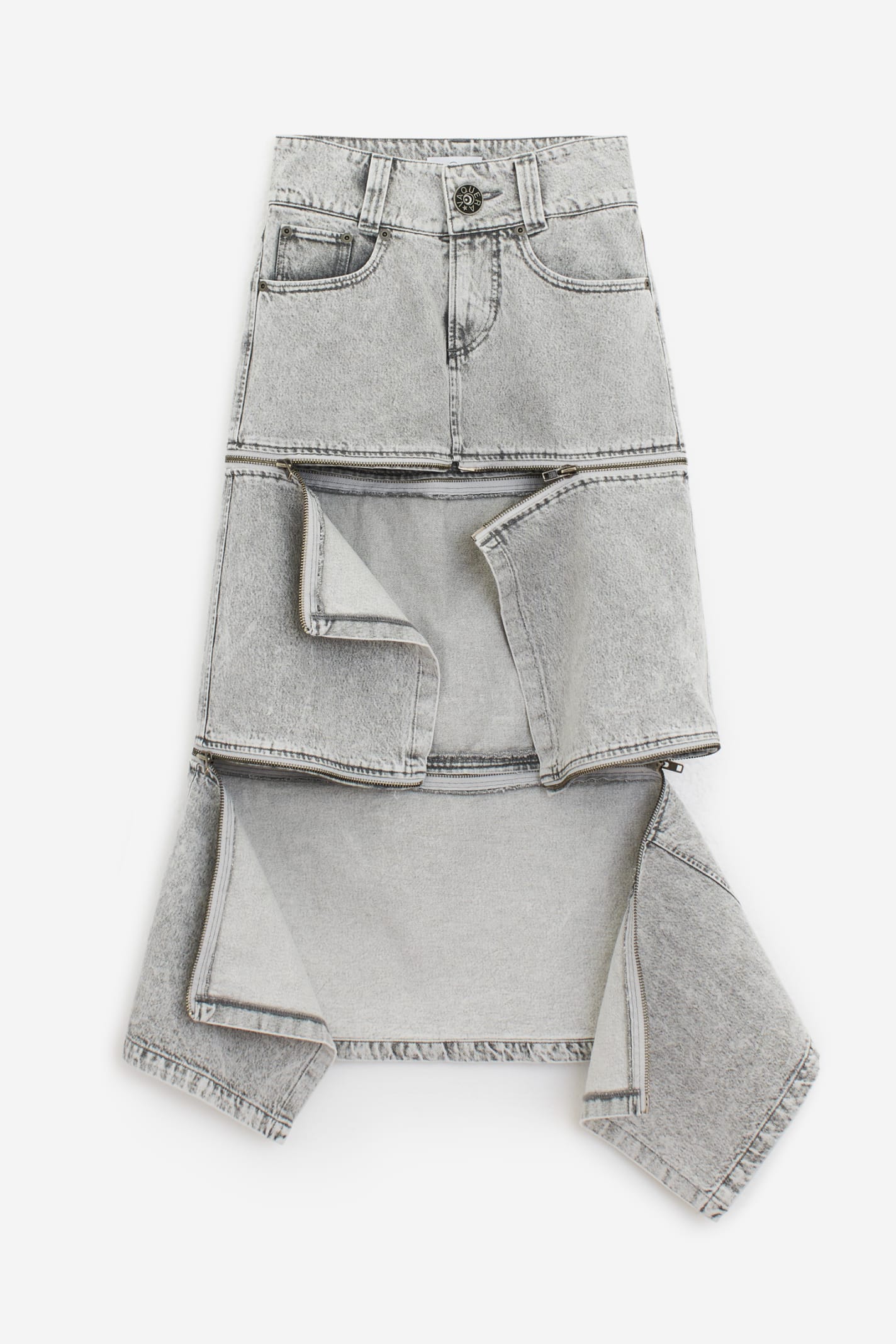 Shop Vaquera Zipper Skirt Skirt In Grey