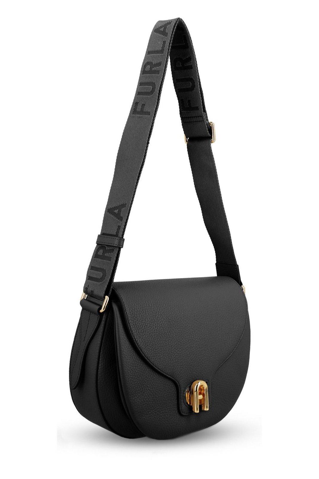 Furla Shoulder Bags With Adjustable Strap And Gold-tone Hardware In Black