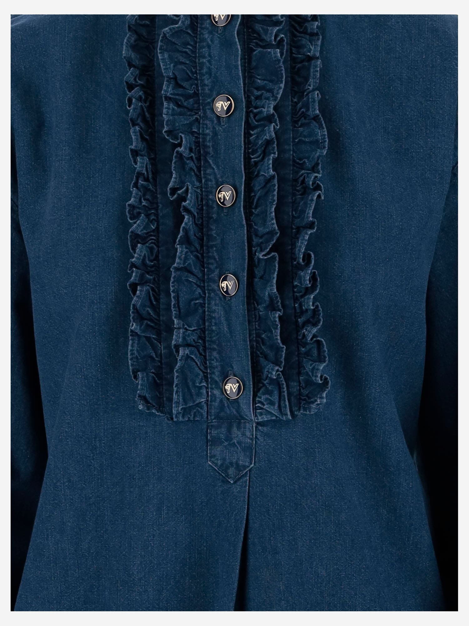 VALENTINO RUFFLE DENIM SHIRTS 