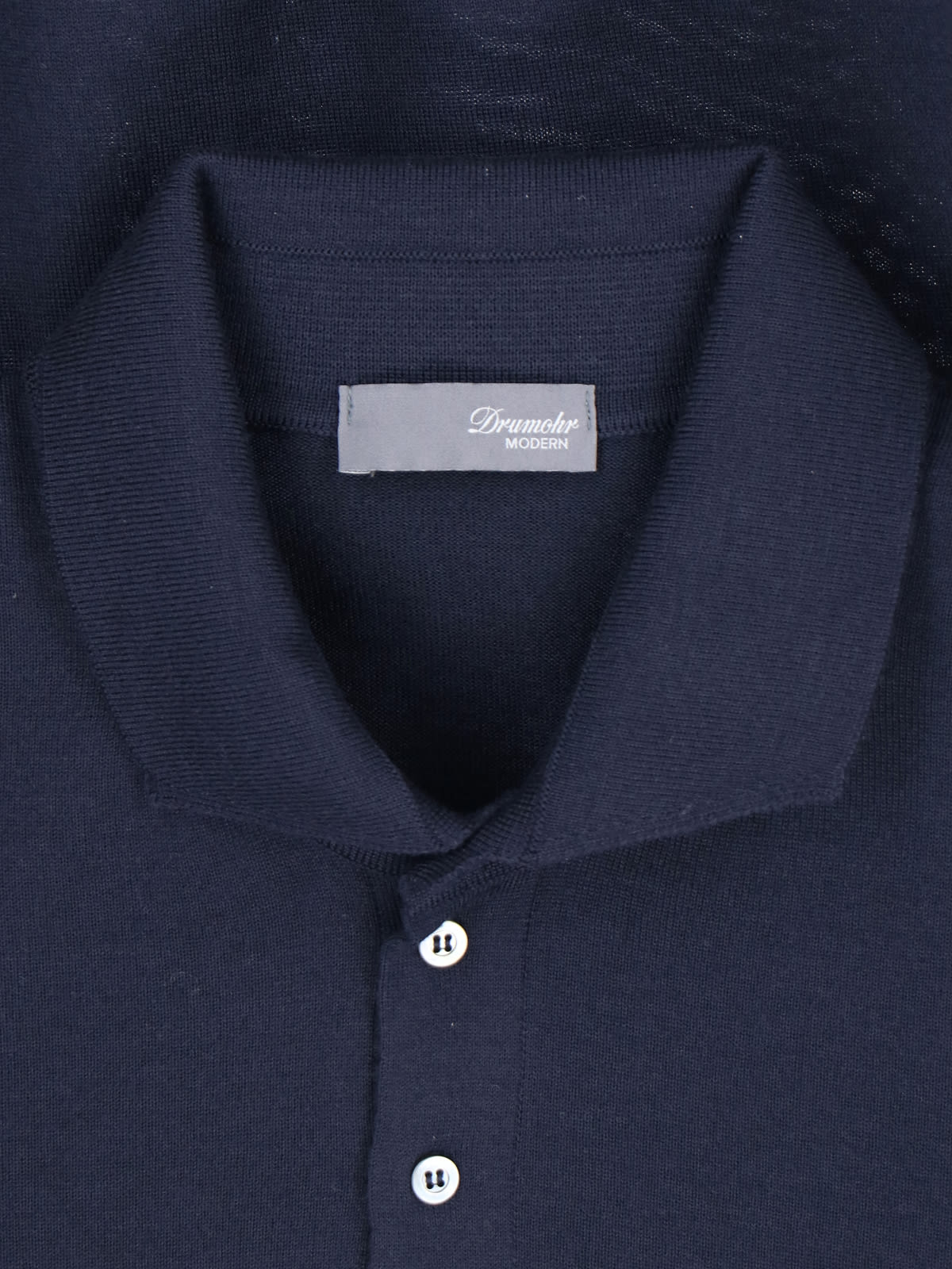 Shop Drumohr Knitted Polo Shirt In Blue