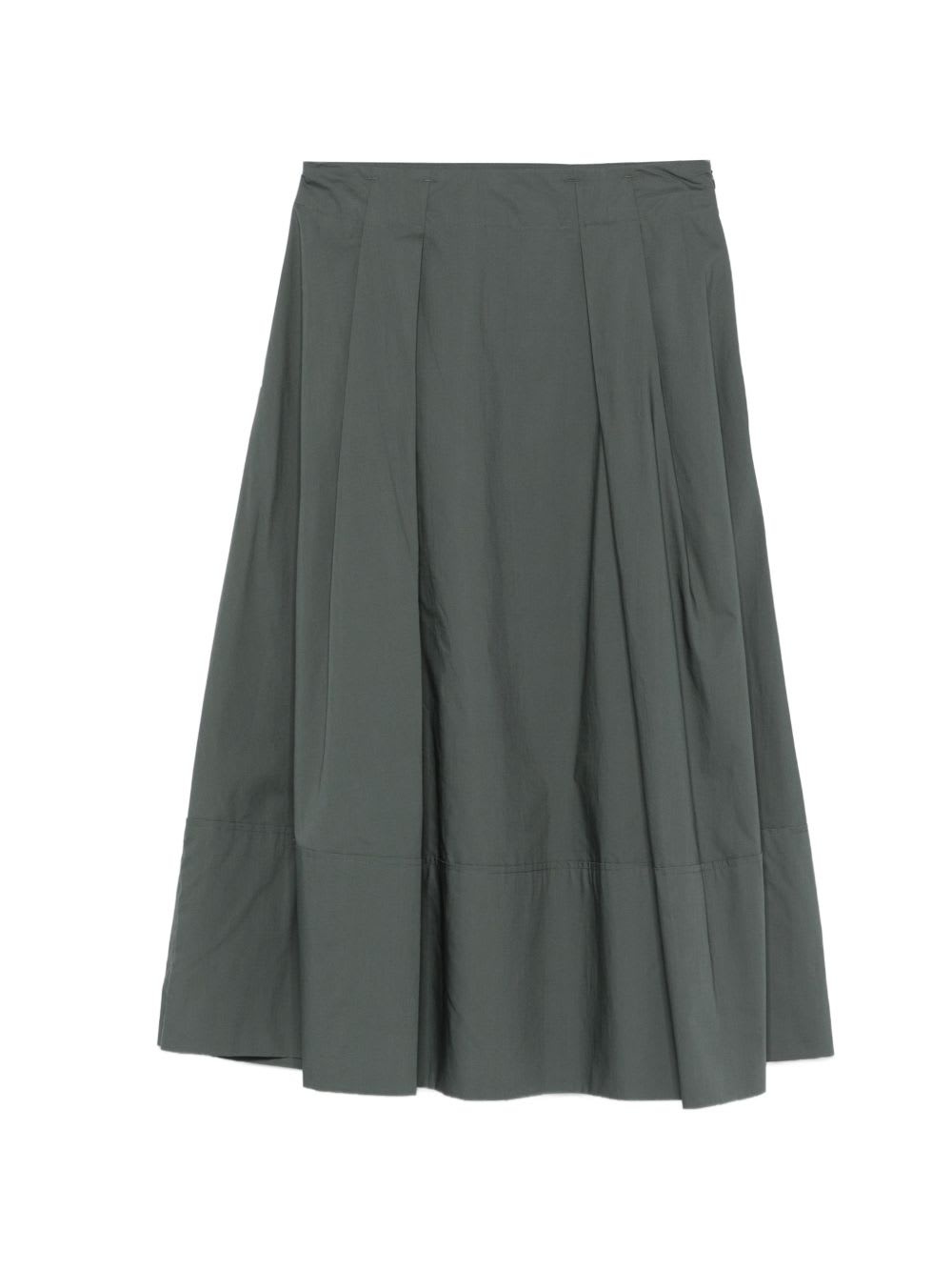 Woolrich Cotton Long Skirt In Green