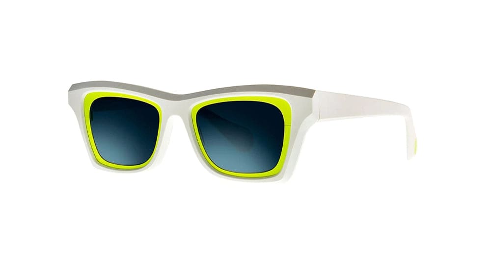 Theo Eyewear Sunglasses In White/fluo Yellow