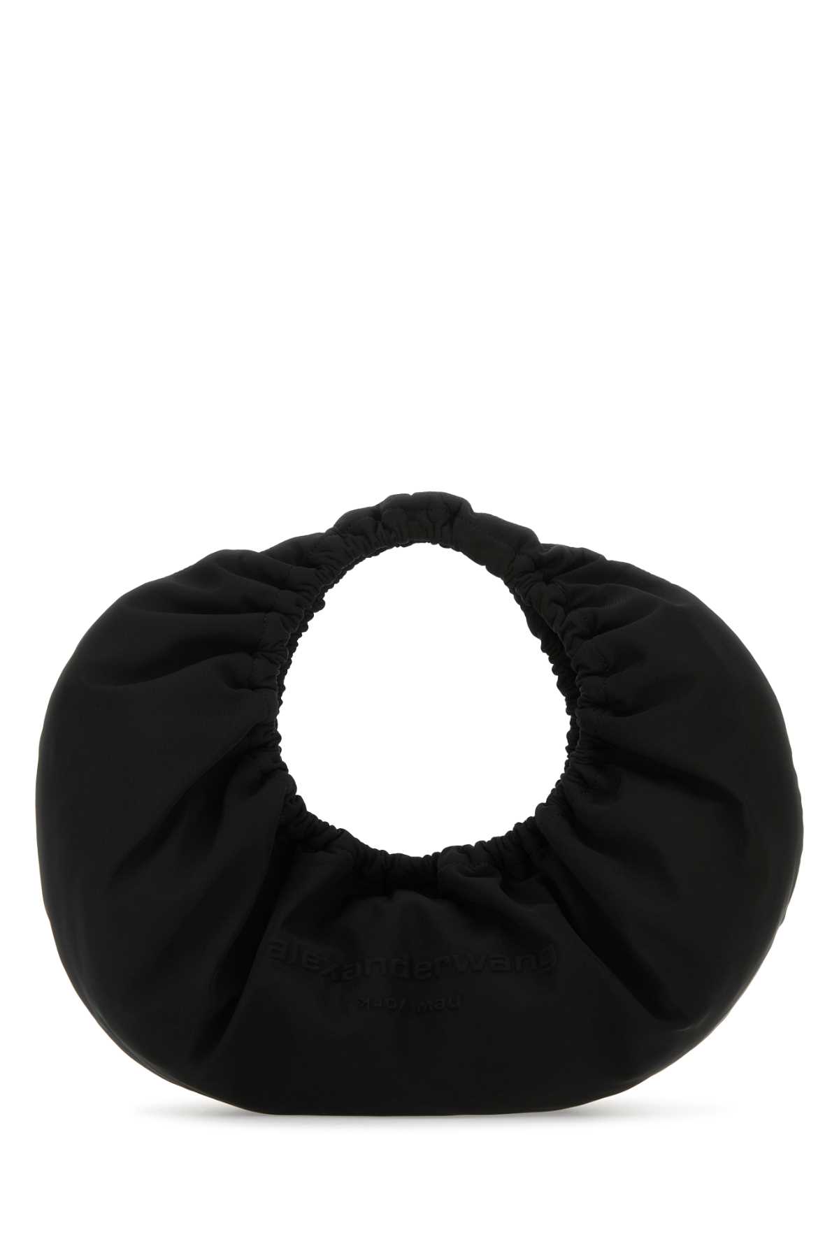 Black Fabric Crescent Medium Handbag