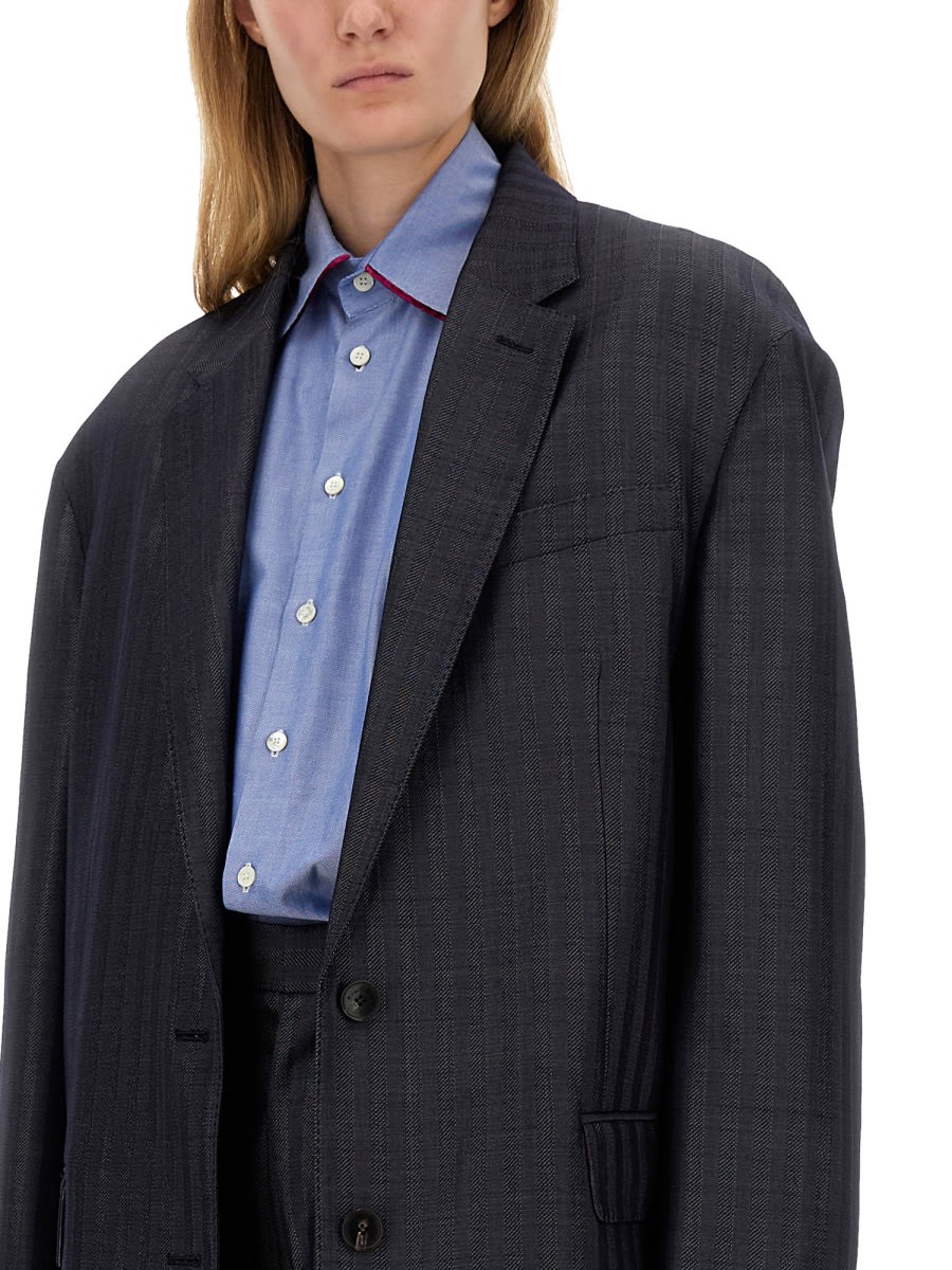 Shop Etro Pegasus Buttoned Over Jacket In Grey