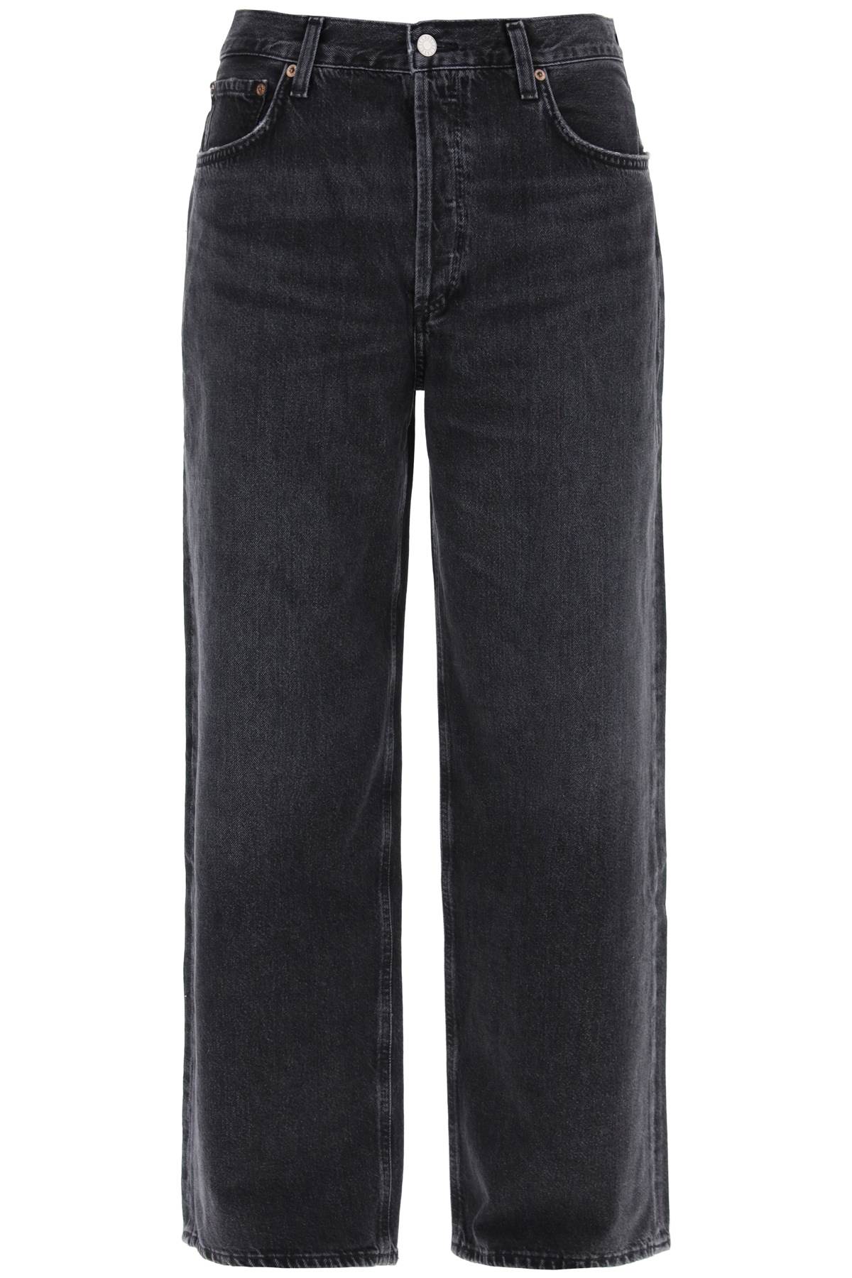 Shop Agolde Baggy Slung Jeans In Paradox (black)