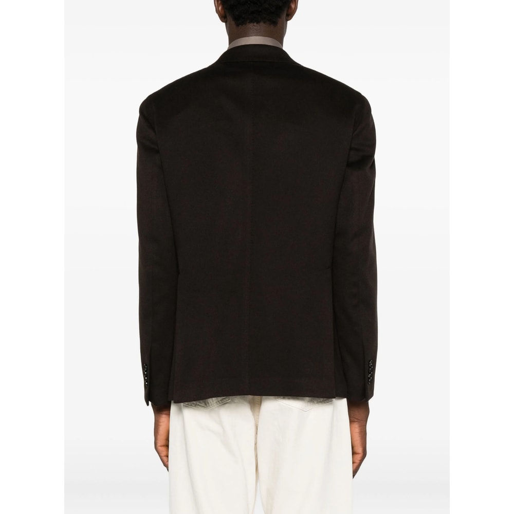 Tagliatore Long-sleeved Suit Jacket In Brown