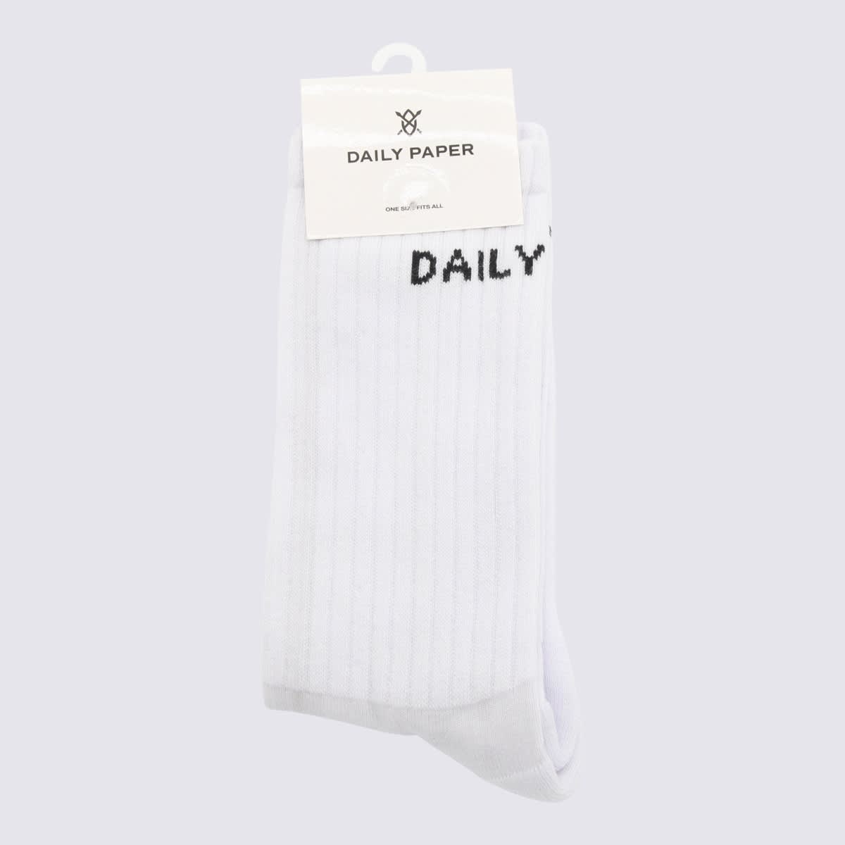 Daily Paper White Cotton Socks