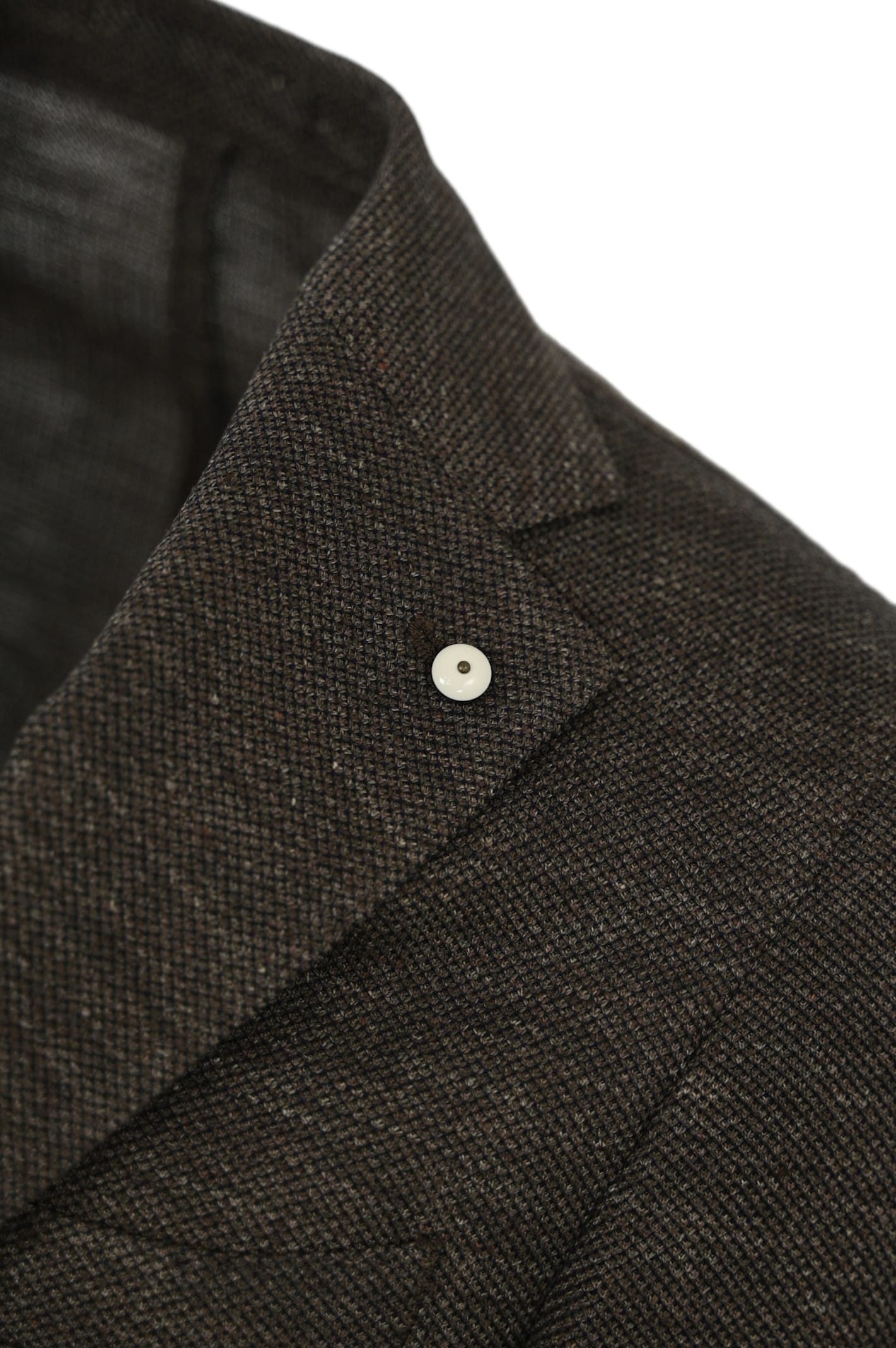 L.b.m 1911 Single-breasted Linen And Cotton Jacket In Marrone