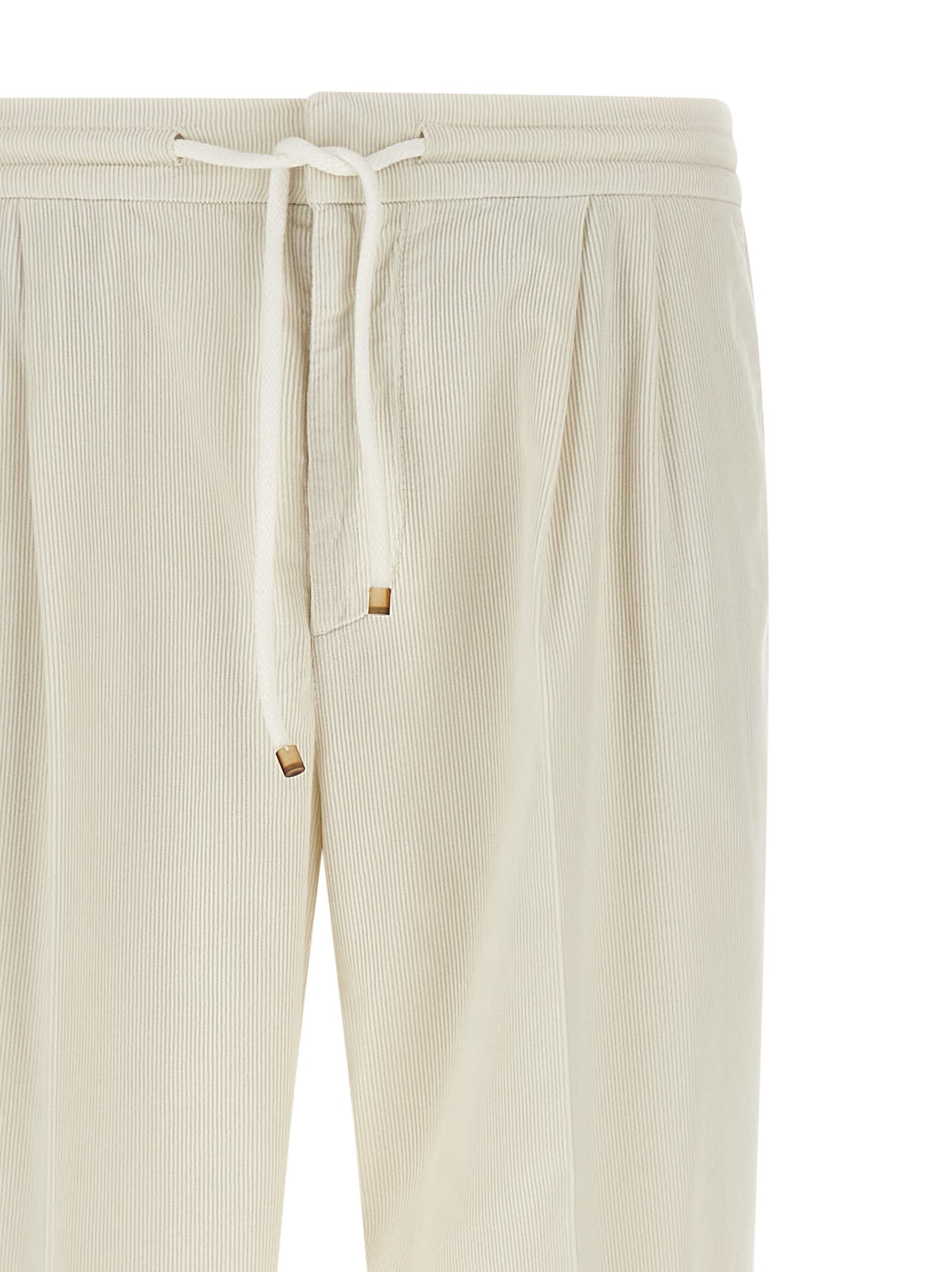 Brunello Cucinelli Corduroy Trousers In White